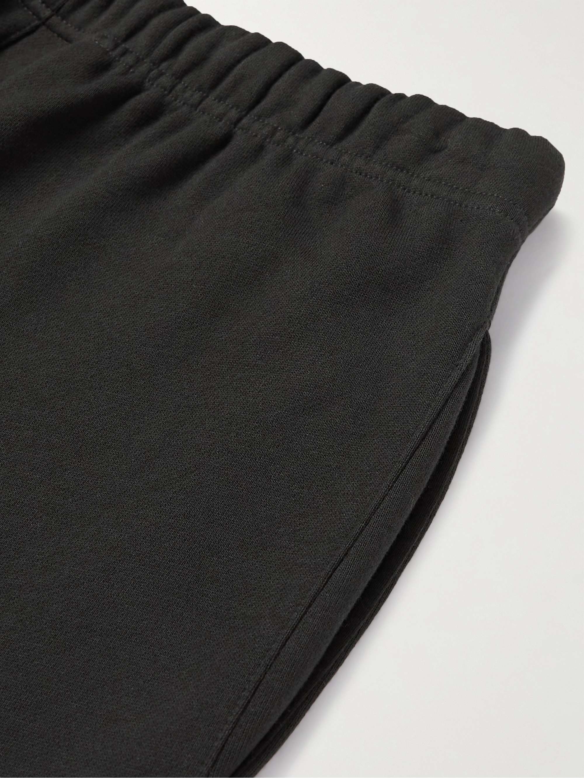 FEAR OF GOD ESSENTIALS Slim-Fit Tapered Logo-Flocked Cotton-Blend Jersey Sweatpants