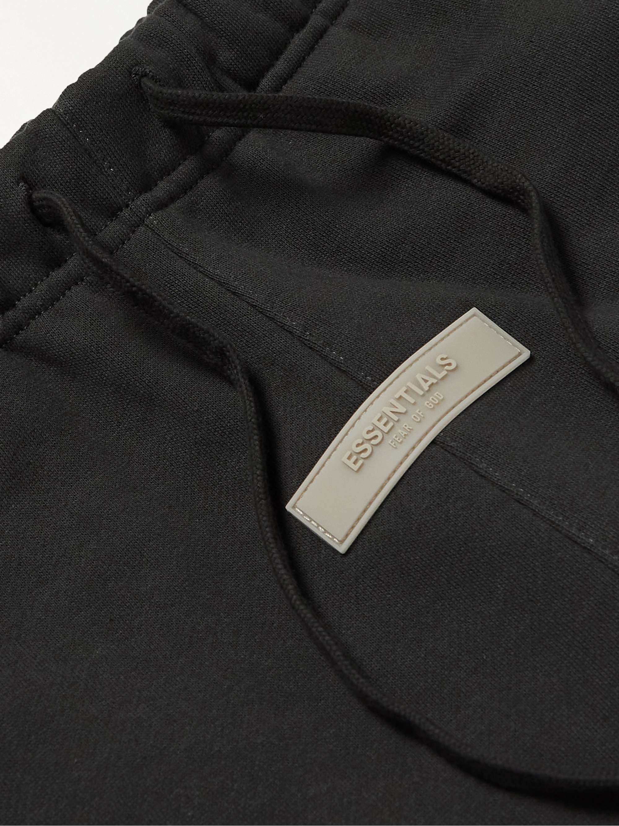 FEAR OF GOD ESSENTIALS Slim-Fit Tapered Logo-Flocked Cotton-Blend Jersey Sweatpants