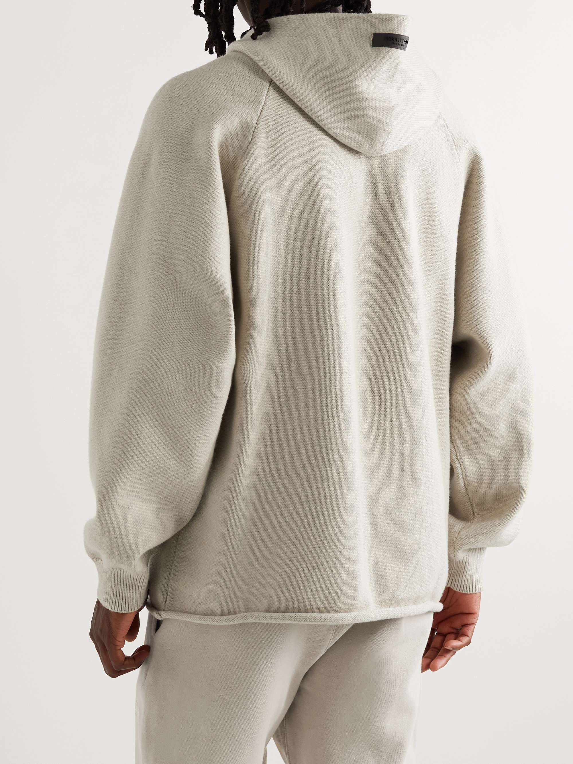 FEAR OF GOD ESSENTIALS Logo-Appliquéd Knitted Hoodie