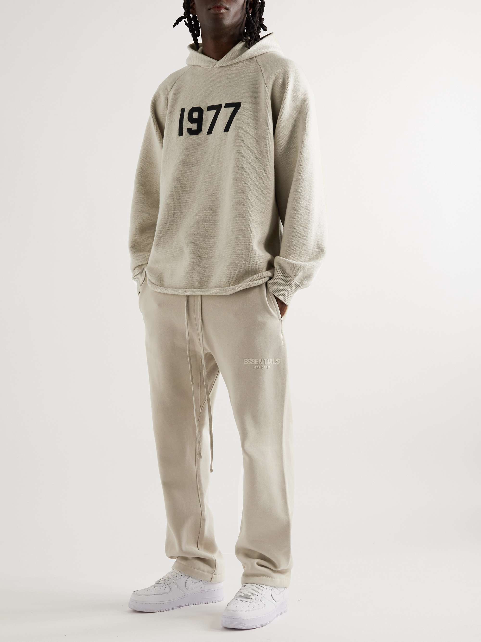 FEAR OF GOD ESSENTIALS Logo-Appliquéd Knitted Hoodie