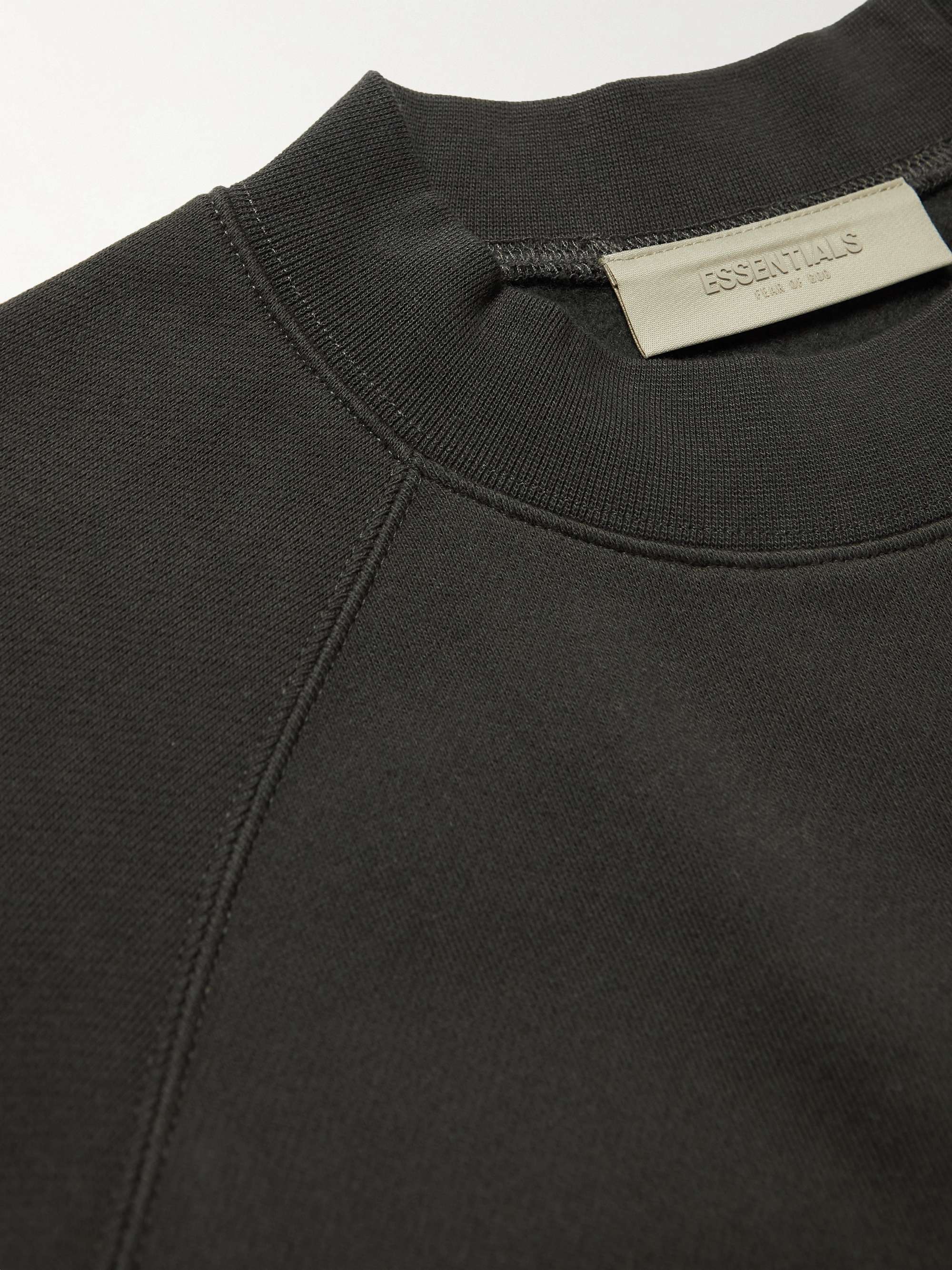 FEAR OF GOD ESSENTIALS Logo-Flocked Cotton-Blend Jersey Sweatshirt