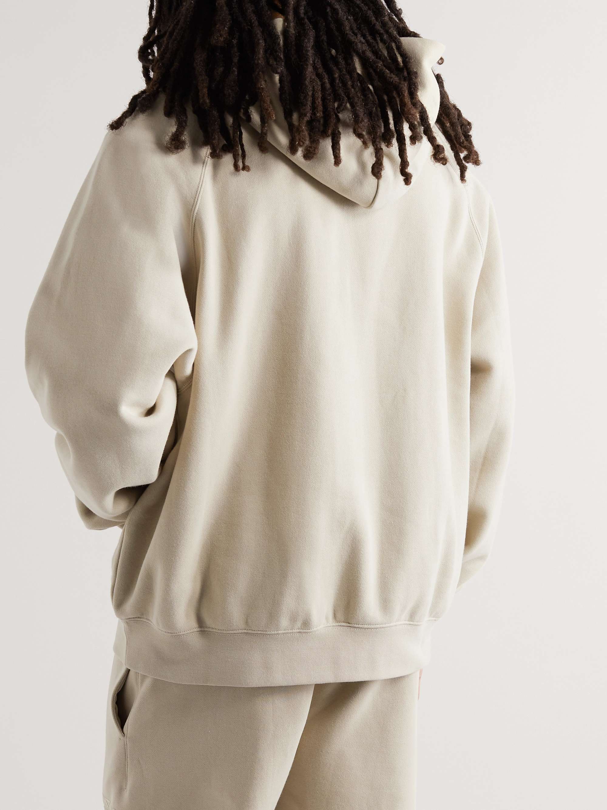 FEAR OF GOD ESSENTIALS Logo-Flocked Cotton-Blend Jersey Hoodie