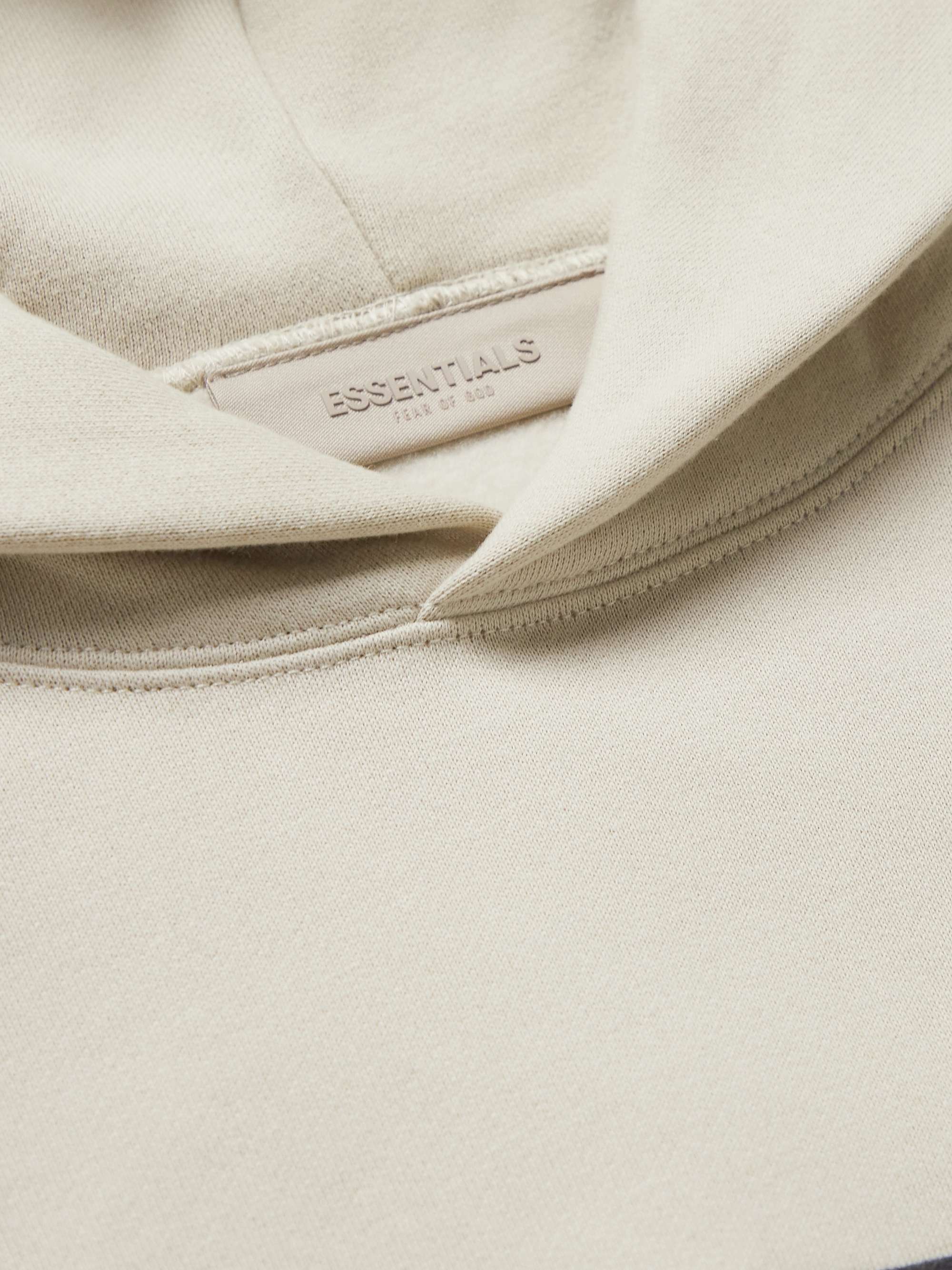 FEAR OF GOD ESSENTIALS Logo-Flocked Cotton-Blend Jersey Hoodie