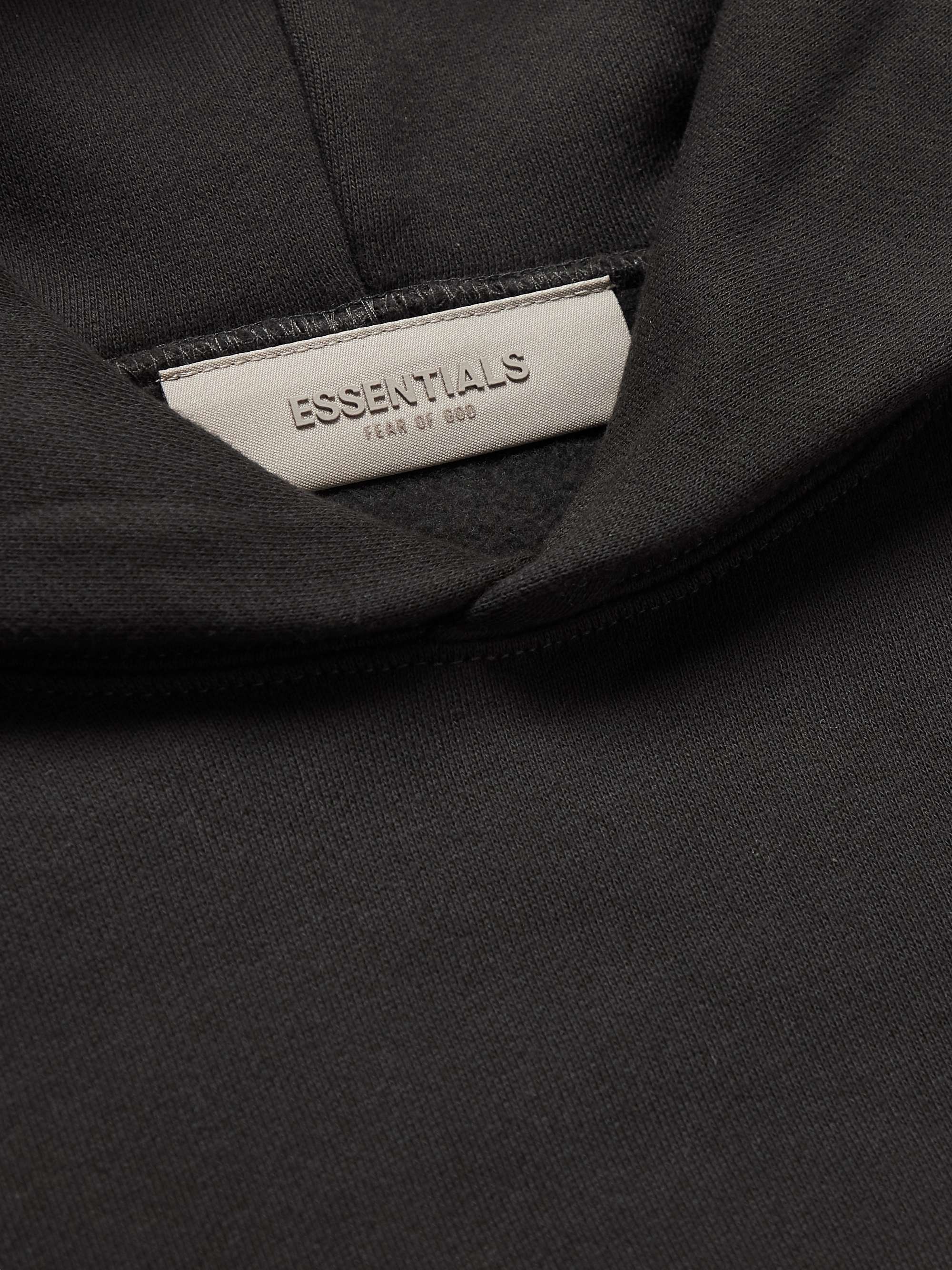 FEAR OF GOD ESSENTIALS Logo-Flocked Cotton-Blend Jersey Hoodie