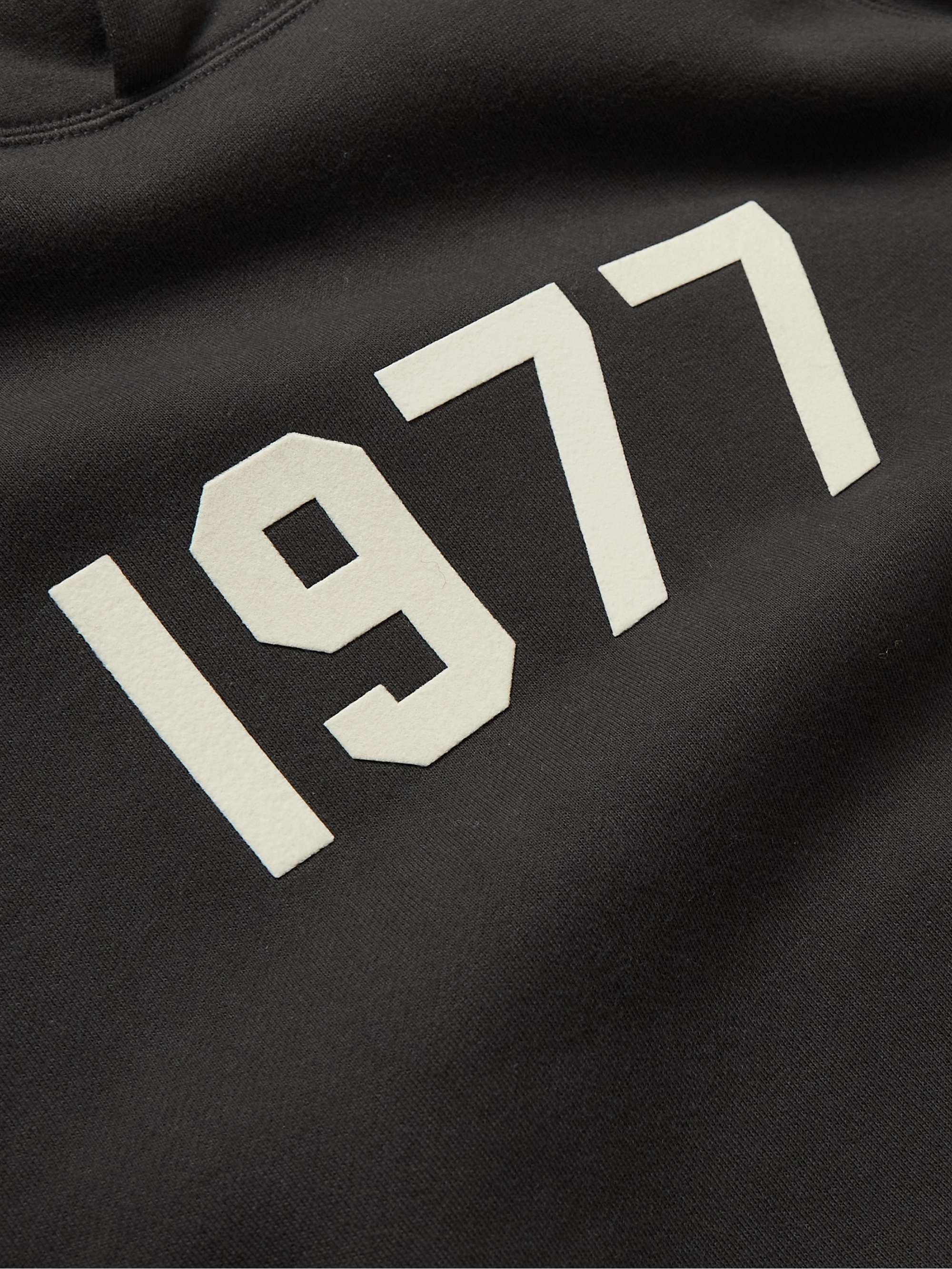 FEAR OF GOD ESSENTIALS Logo-Flocked Cotton-Blend Jersey Hoodie
