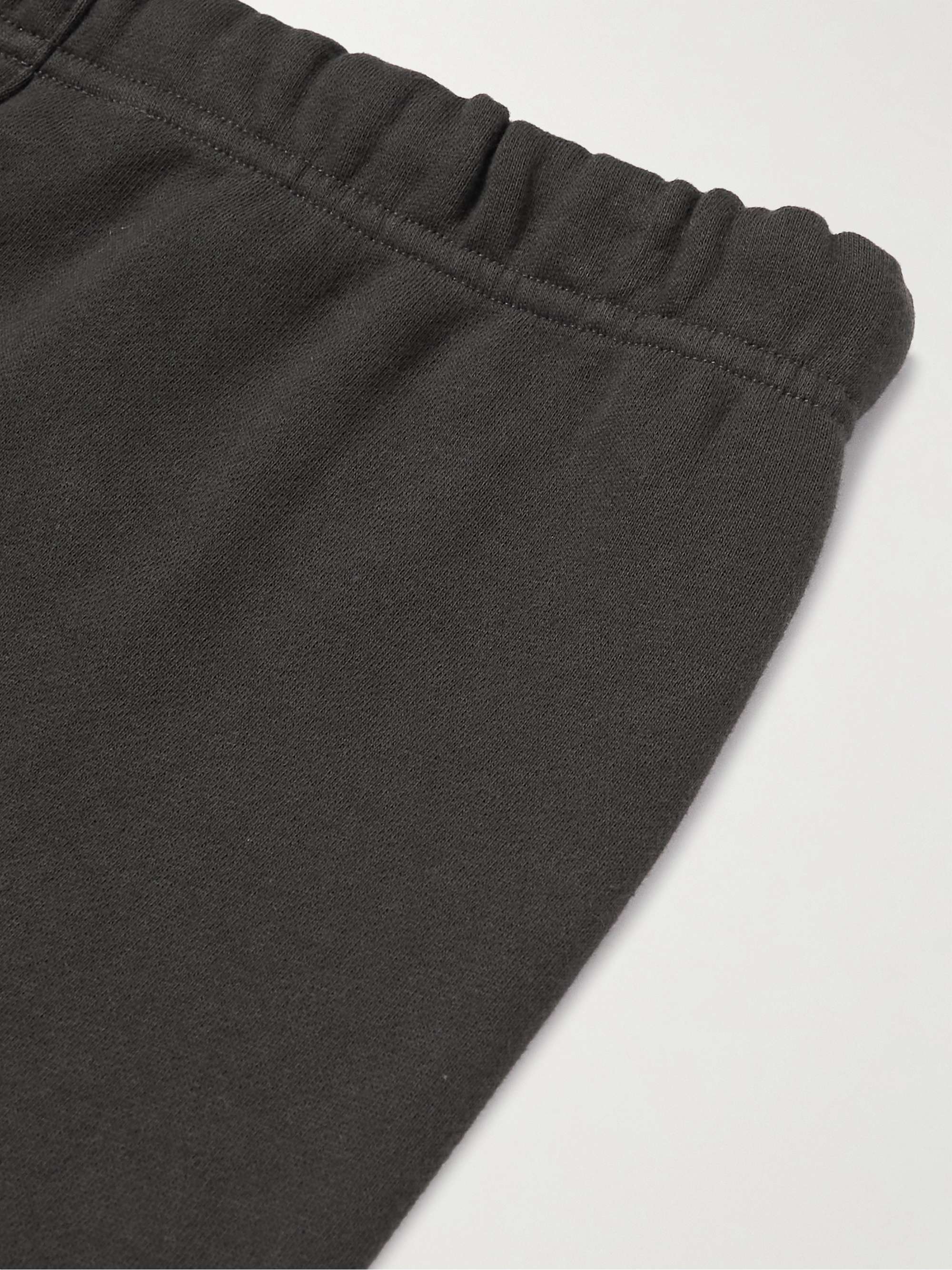 FEAR OF GOD ESSENTIALS Straight-Leg Logo-Flocked Cotton-Blend Jersey Drawstring Shorts