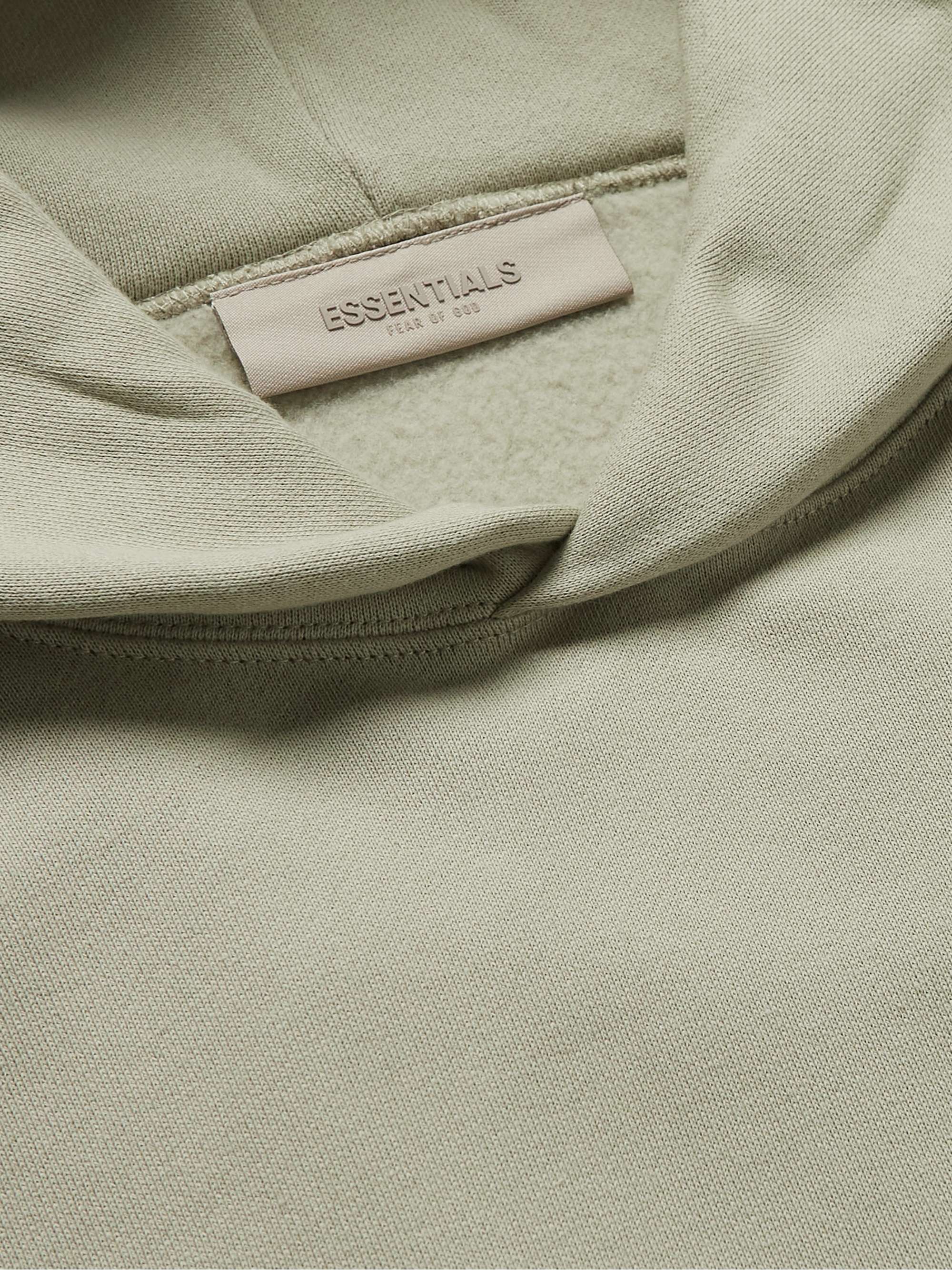 FEAR OF GOD ESSENTIALS Logo-Flocked Cotton-Blend Jersey Hoodie