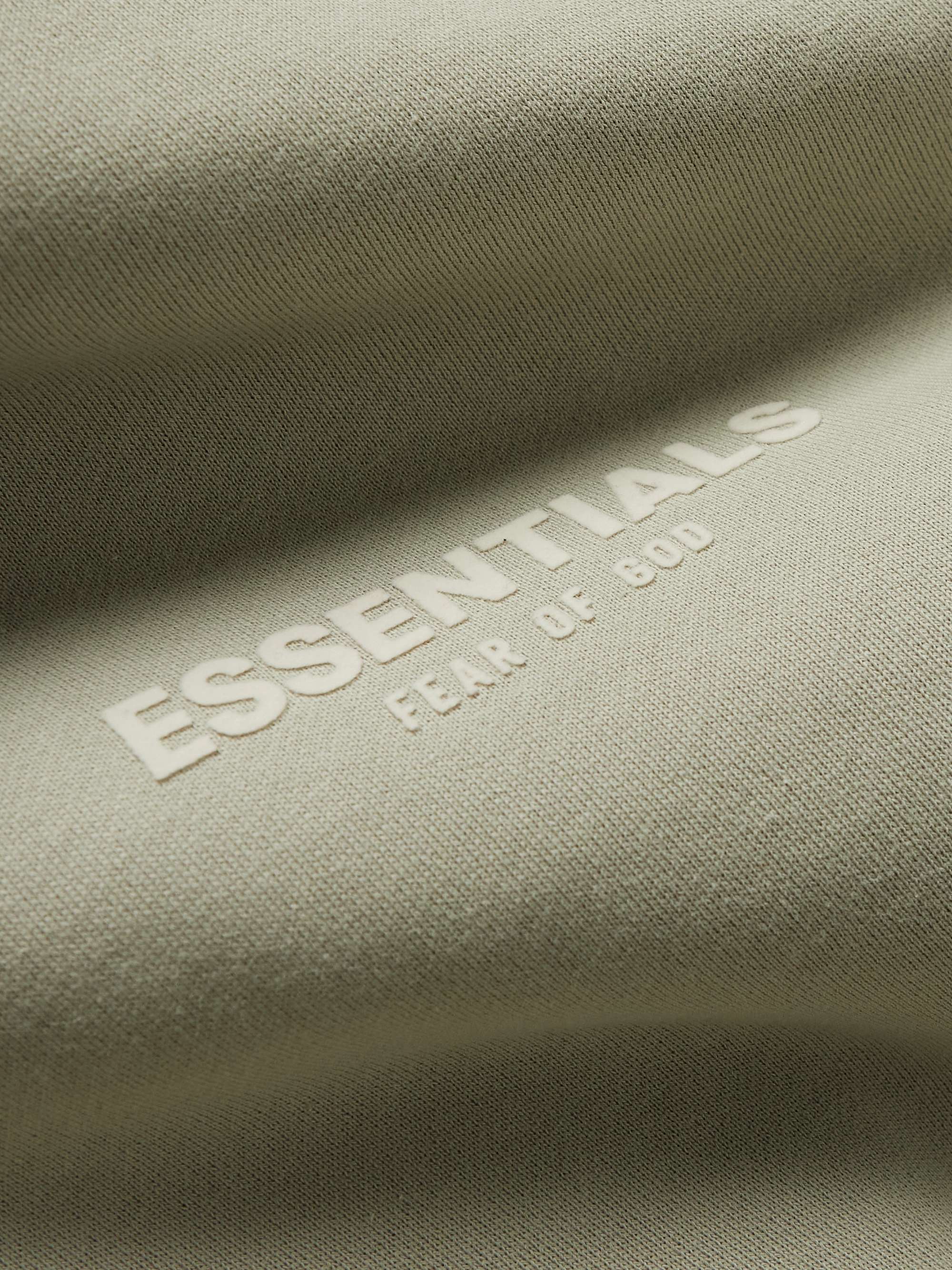 FEAR OF GOD ESSENTIALS Logo-Flocked Cotton-Blend Jersey Hoodie