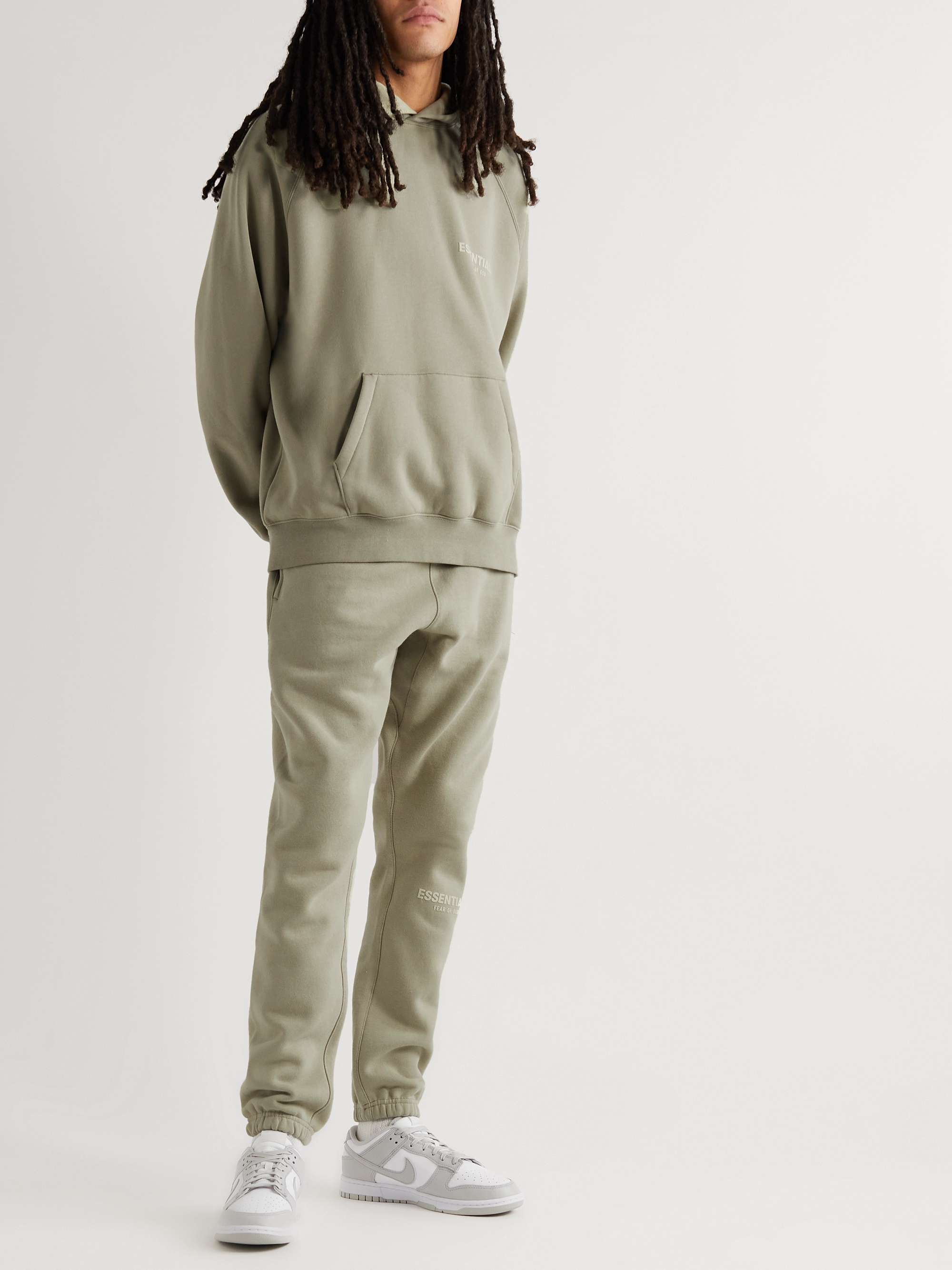 Logo-Flocked Cotton-Blend Jersey Hoodie