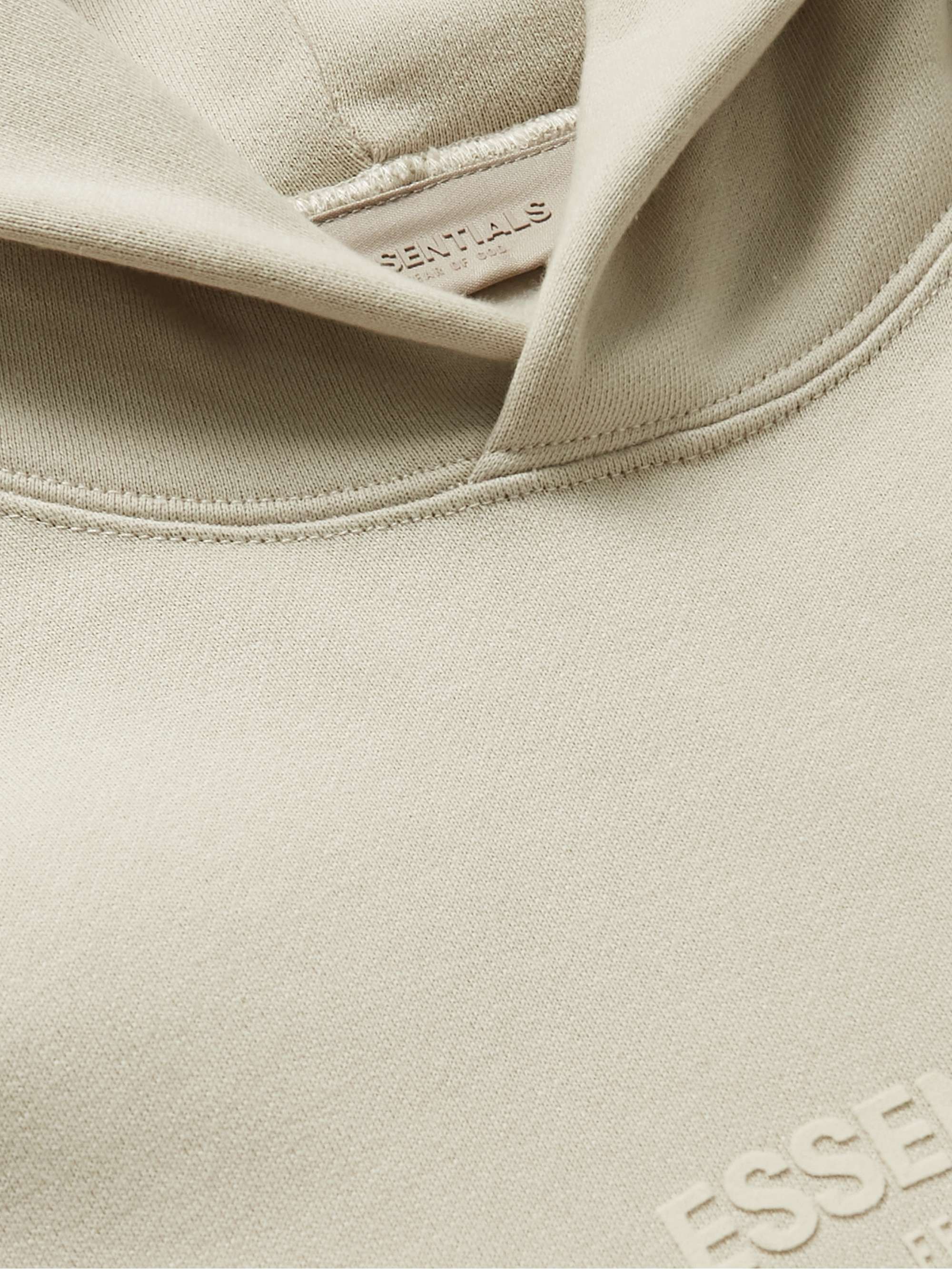 FEAR OF GOD ESSENTIALS Logo-Flocked Cotton-Blend Jersey Hoodie