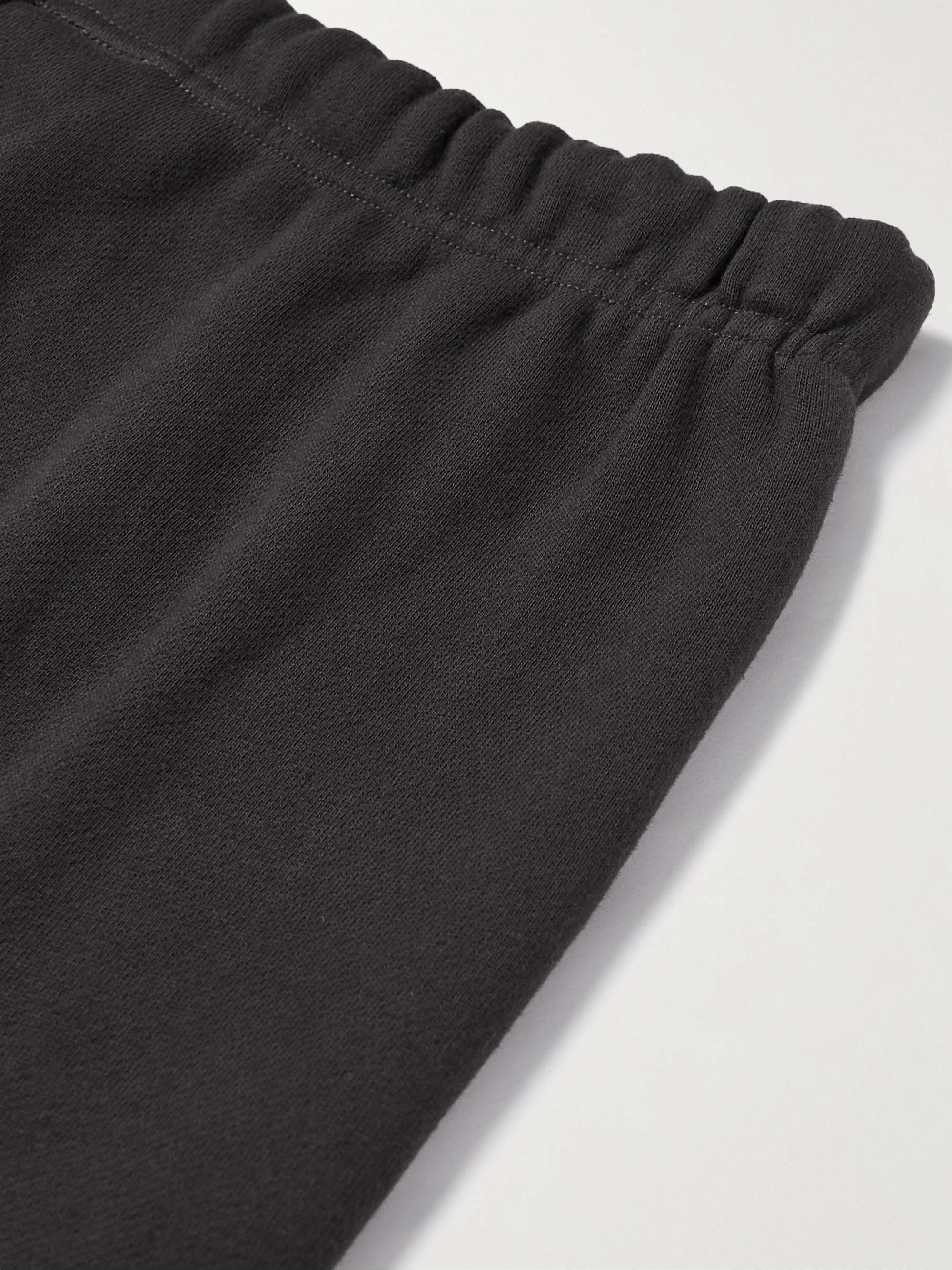 FEAR OF GOD ESSENTIALS Straight-Leg Logo-Flocked Cotton-Blend Jersey Sweatpants