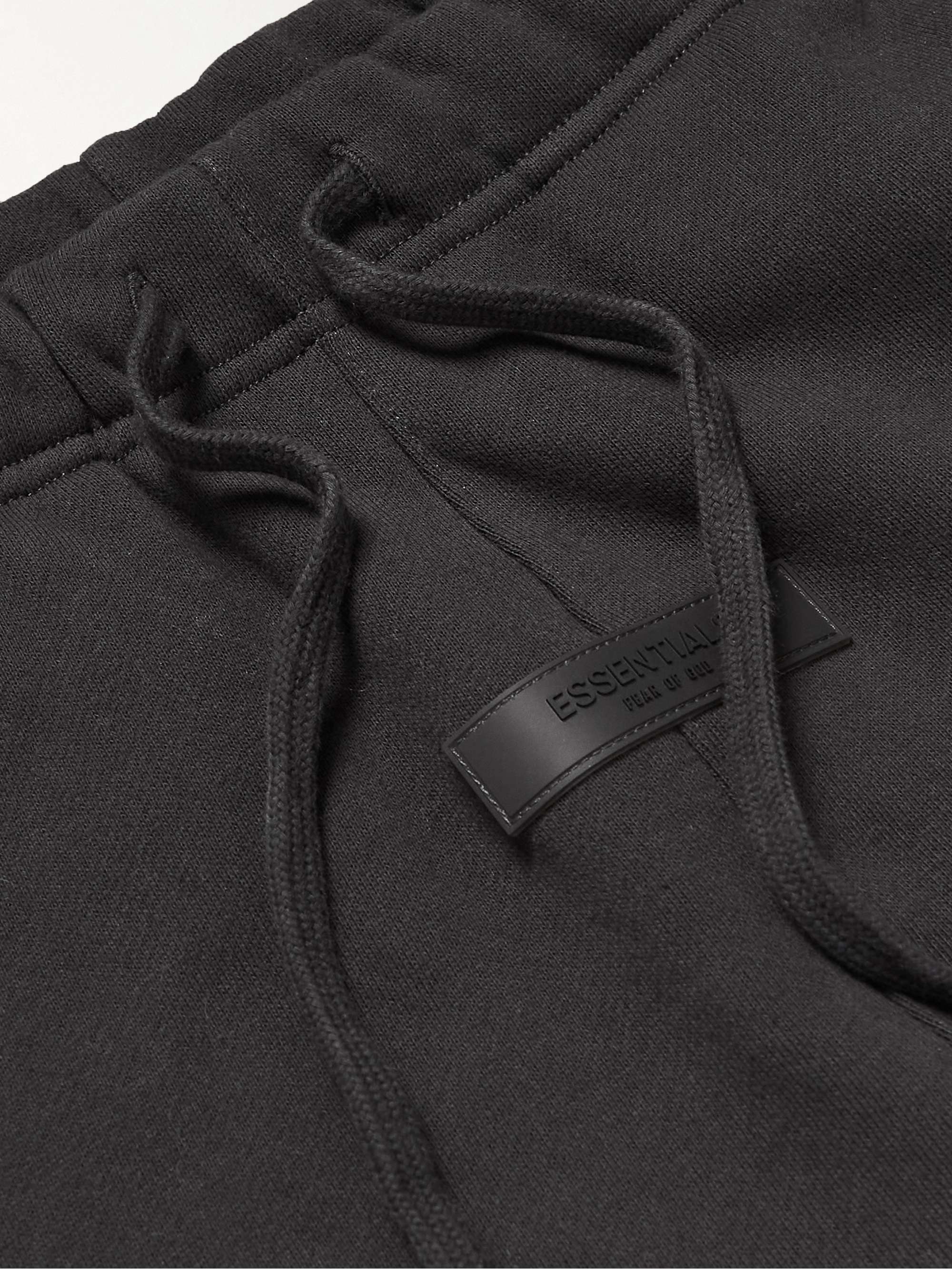 FEAR OF GOD ESSENTIALS Straight-Leg Logo-Flocked Cotton-Blend Jersey Sweatpants