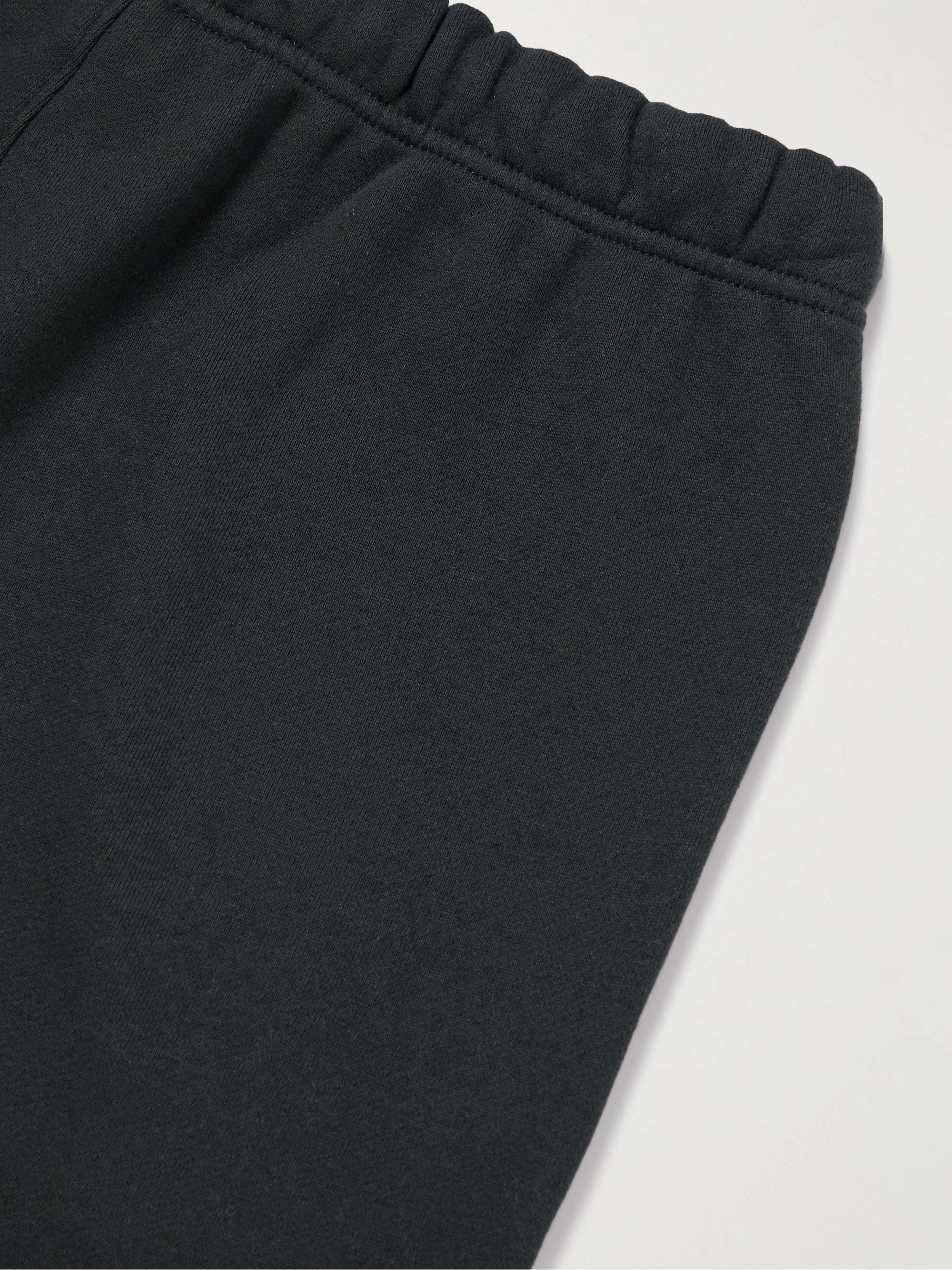 FEAR OF GOD ESSENTIALS Straight-Leg Logo-Flocked Cotton-Blend Jersey Drawstring Shorts