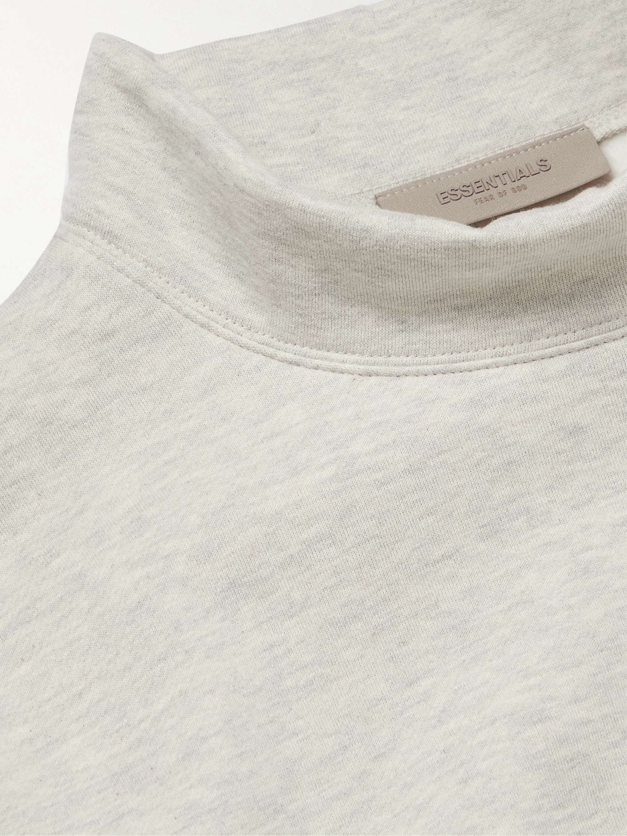 FEAR OF GOD ESSENTIALS Logo-Flocked Cotton-Blend Jersey Mock-Neck ...
