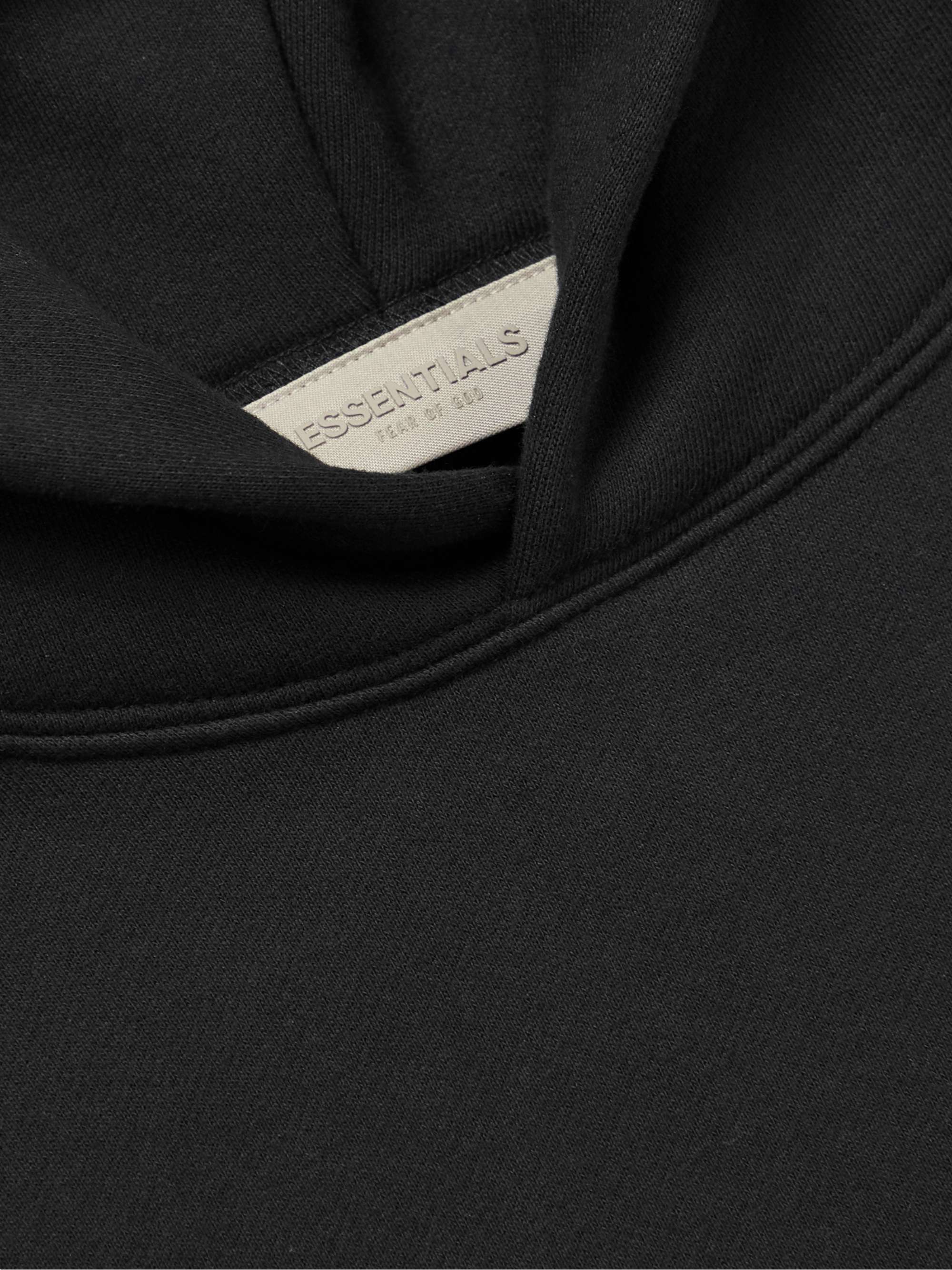 FEAR OF GOD ESSENTIALS Logo-Flocked Cotton-Blend Jersey Hoodie