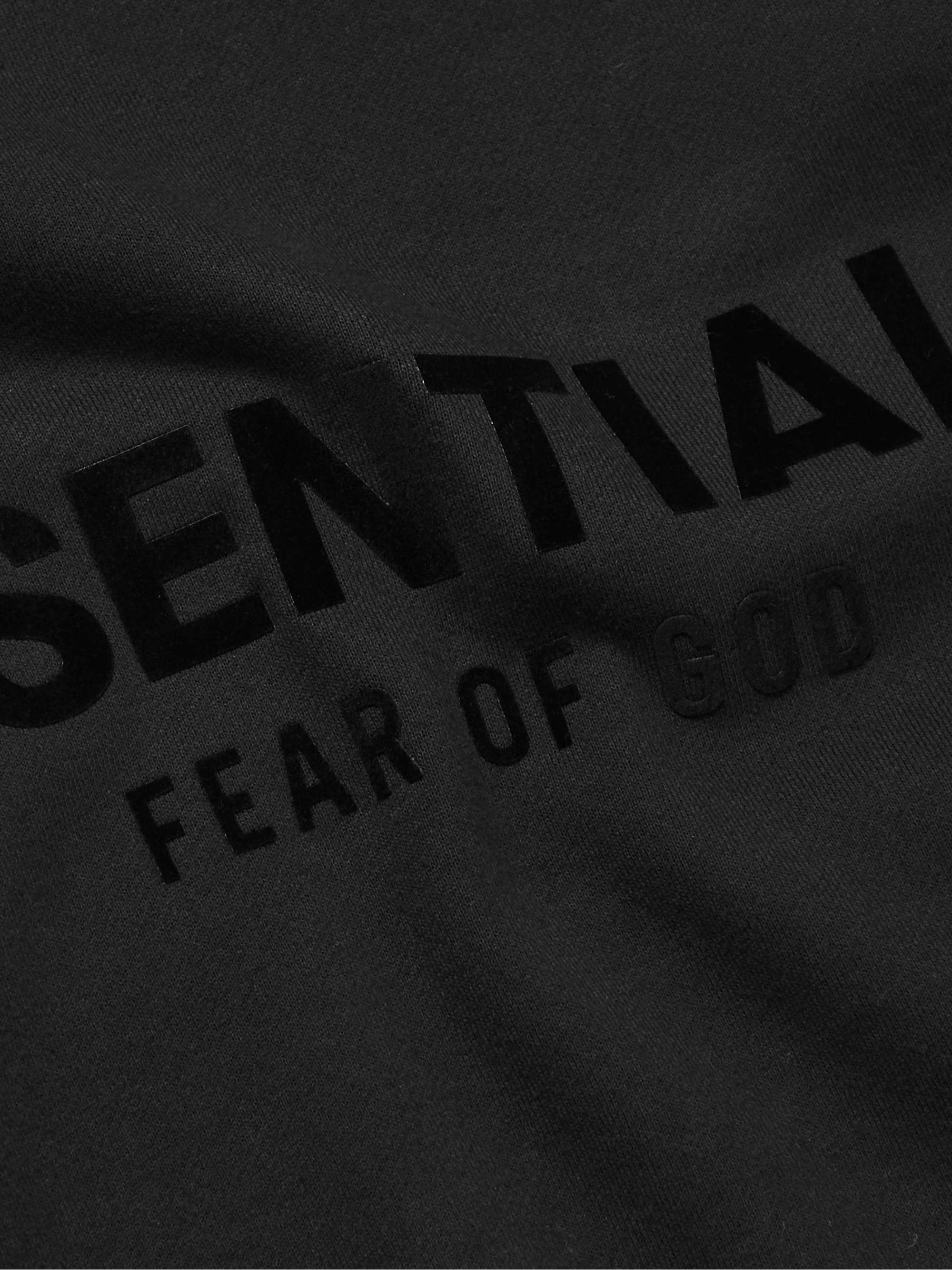 FEAR OF GOD ESSENTIALS Logo-Flocked Cotton-Blend Jersey Hoodie