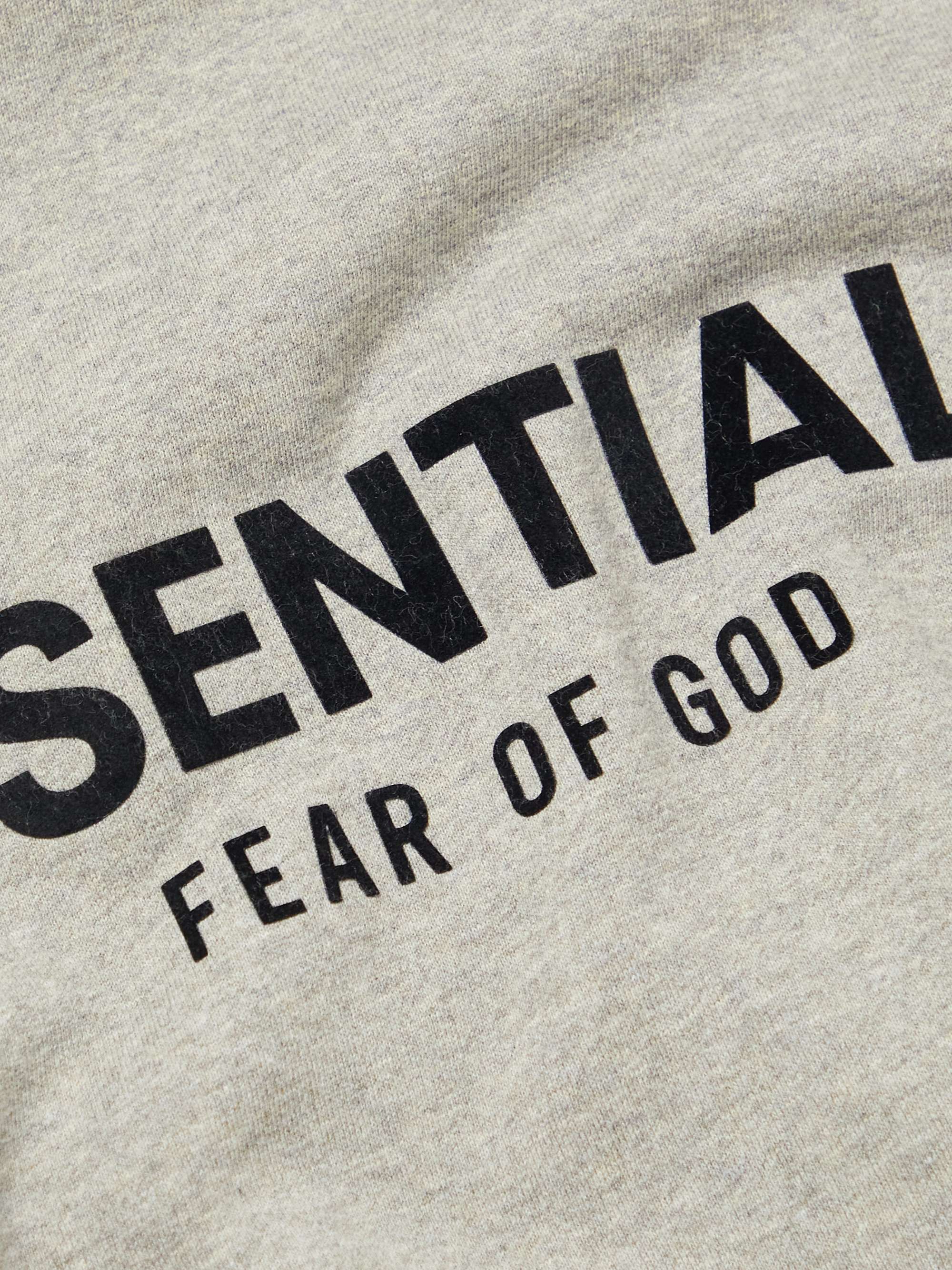 FEAR OF GOD ESSENTIALS Logo-Flocked Cotton-Blend Jersey Hoodie