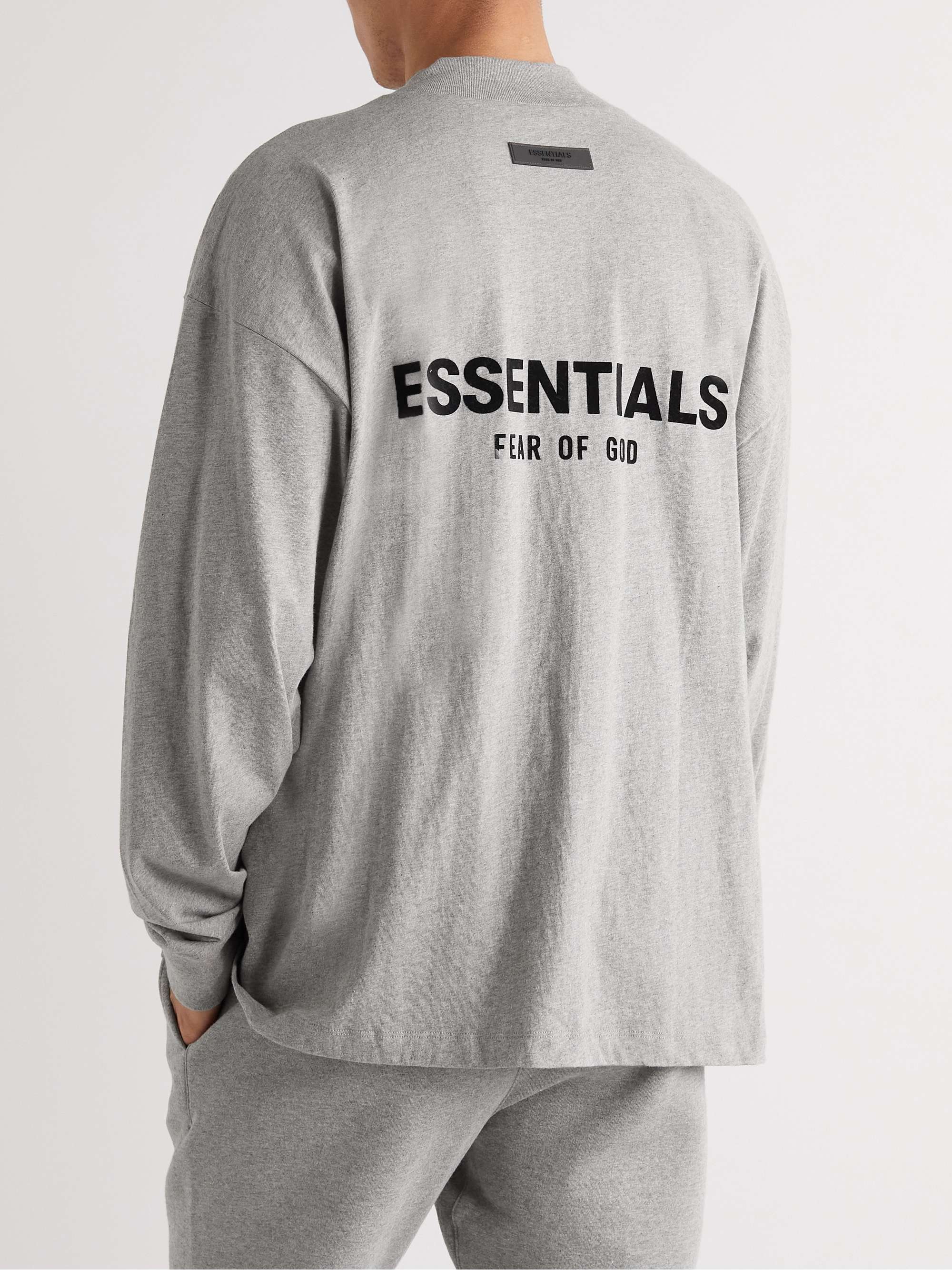 FEAR OF GOD ESSENTIALS Logo-Flocked Cotton-Jersey T-Shirt