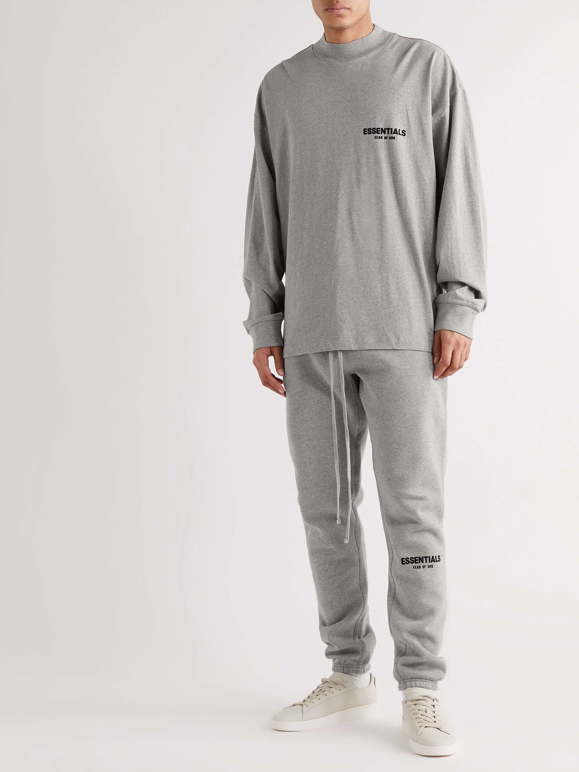 FEAR OF GOD ESSENTIALS Logo-Flocked Cotton-Jersey T-Shirt