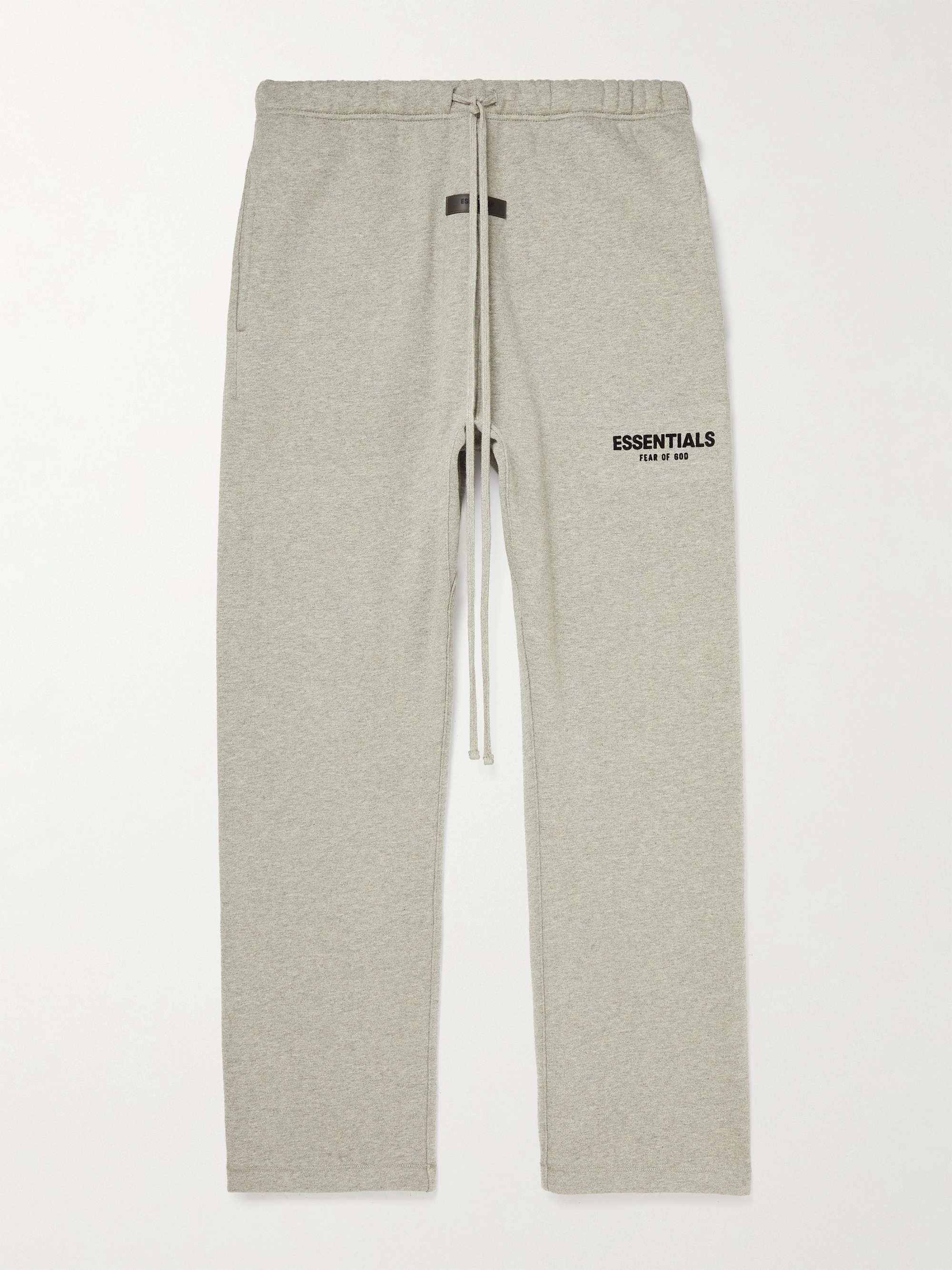 Straight-Leg Logo-Flocked Cotton-Blend Jersey Sweatpants