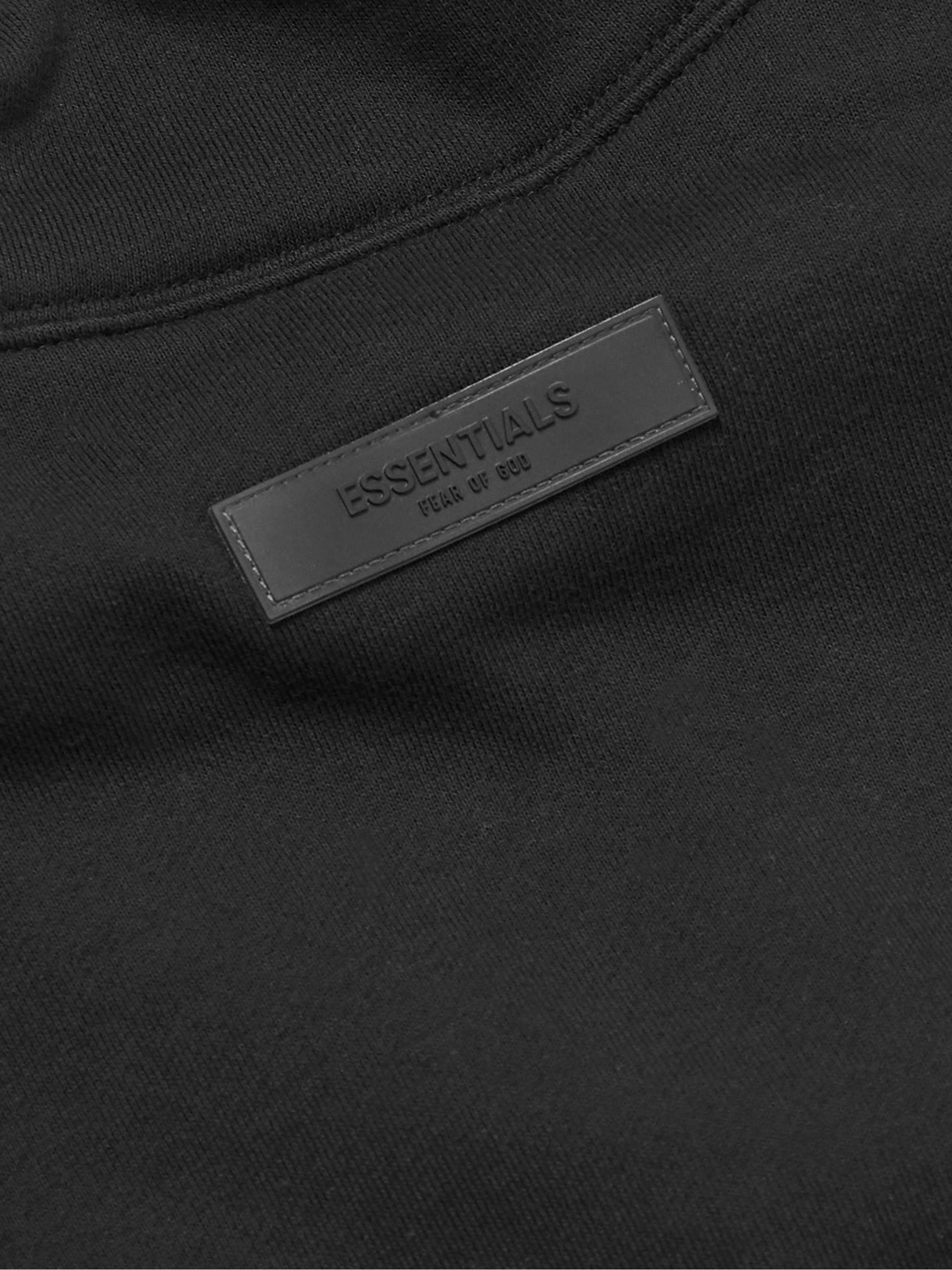 FEAR OF GOD ESSENTIALS Logo-Flocked Cotton-Blend Jersey Mock-Neck Sweatshirt
