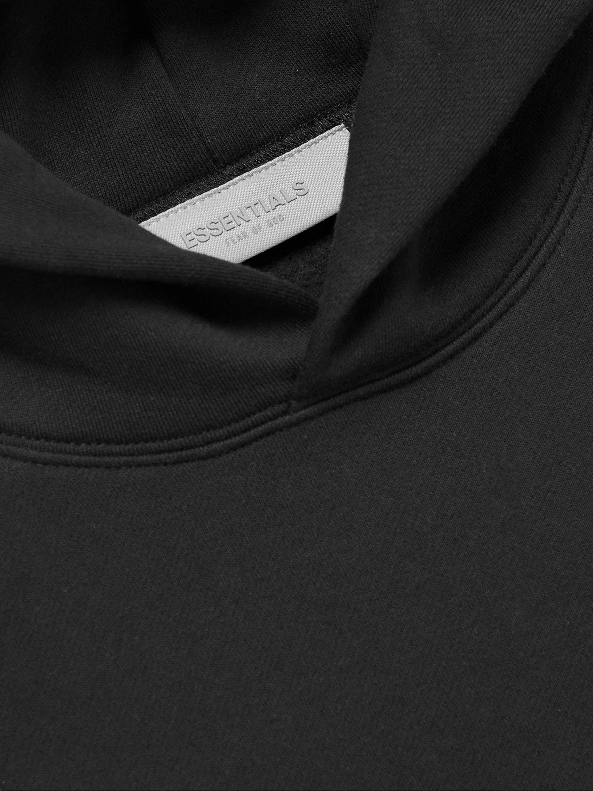 FEAR OF GOD ESSENTIALS Logo-Flocked Cotton-Blend Jersey Hoodie