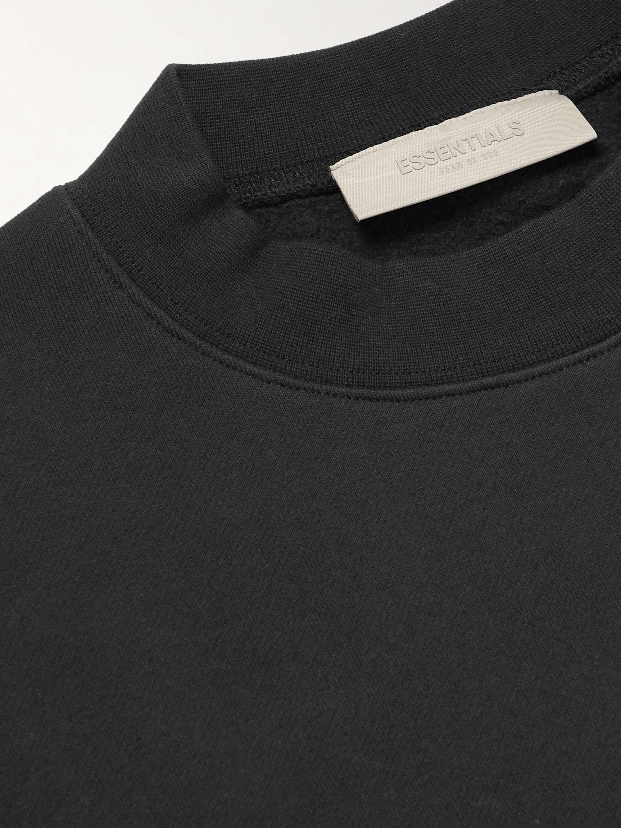 FEAR OF GOD ESSENTIALS Logo-Flocked Cotton-Blend Jersey Sweatshirt