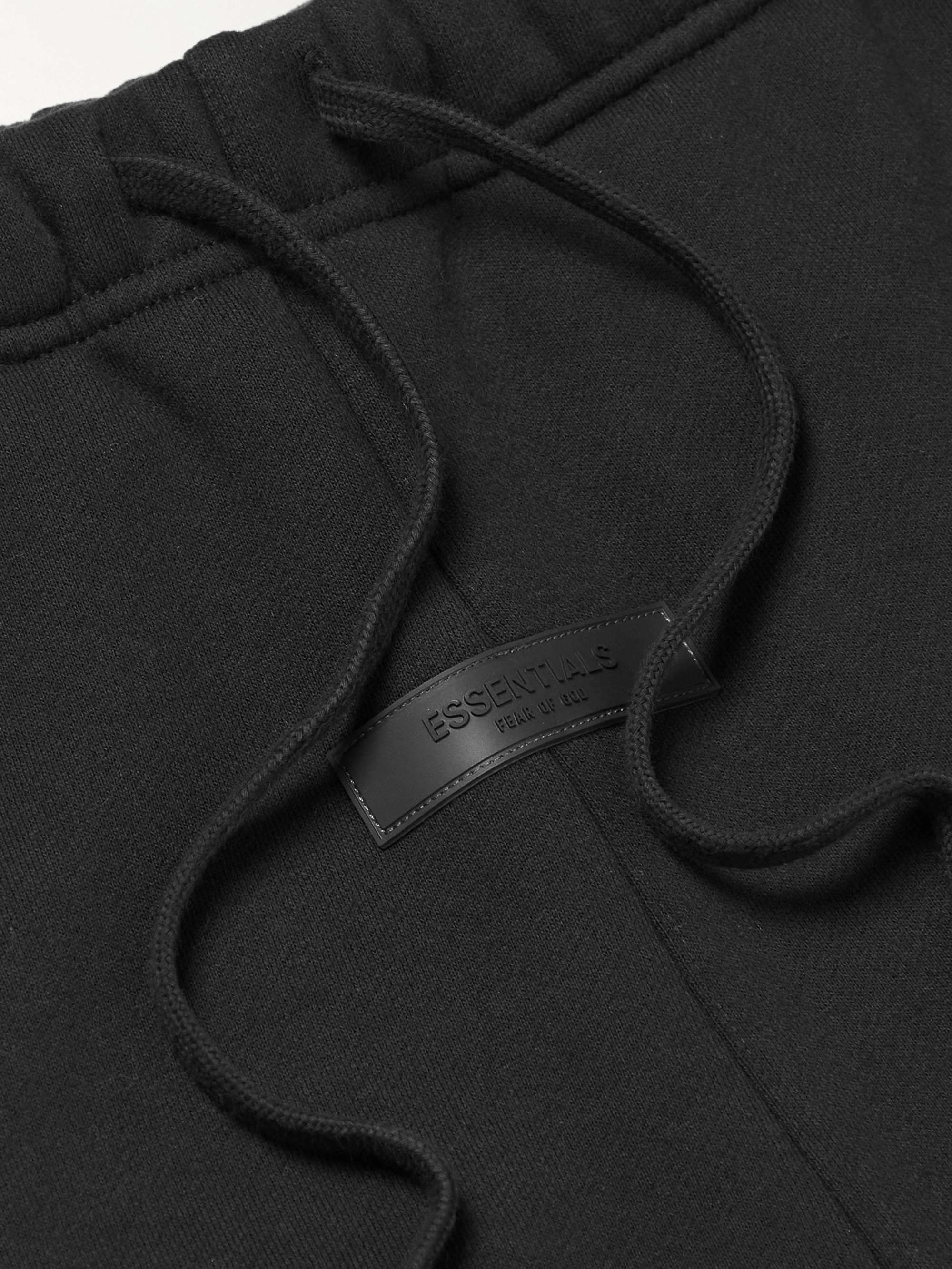 FEAR OF GOD ESSENTIALS Tapered Logo-Flocked Cotton-Blend Jersey Sweatpants