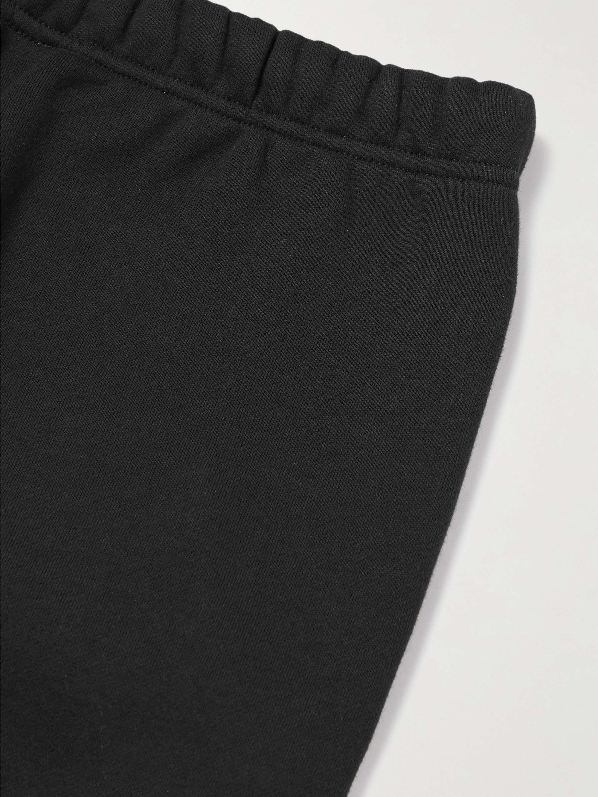 FEAR OF GOD ESSENTIALS Tapered Logo-Flocked Cotton-Blend Jersey Sweatpants