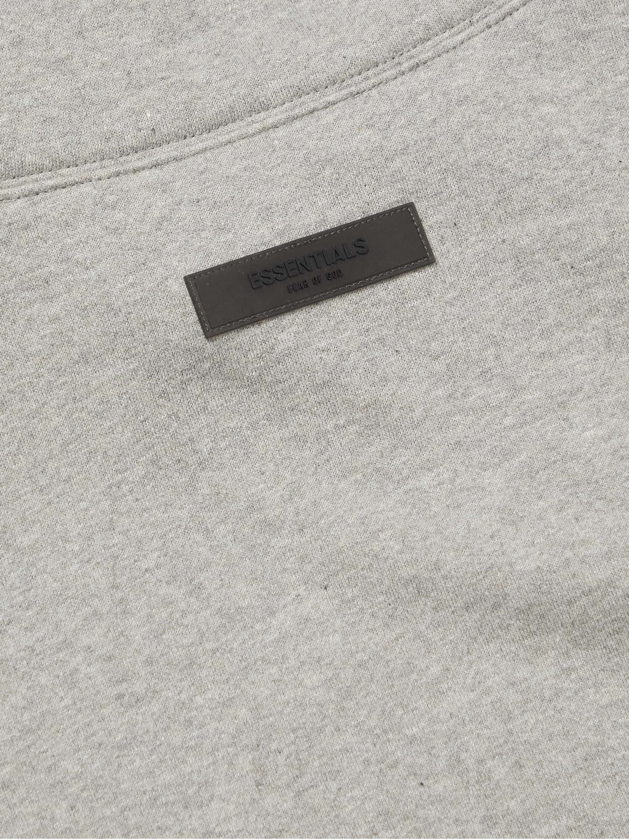 FEAR OF GOD ESSENTIALS Logo-Flocked Cotton-Blend Jersey Mock-Neck Sweatshirt