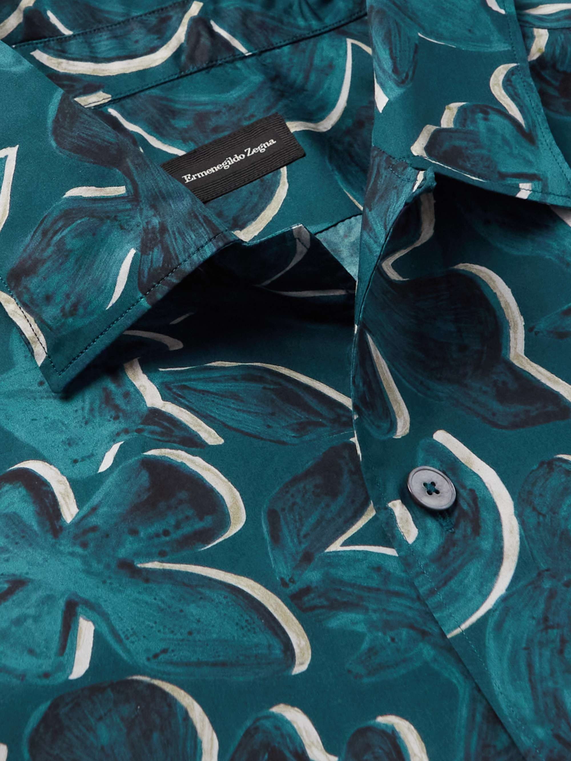 ZEGNA Printed Cotton-Poplin Shirt
