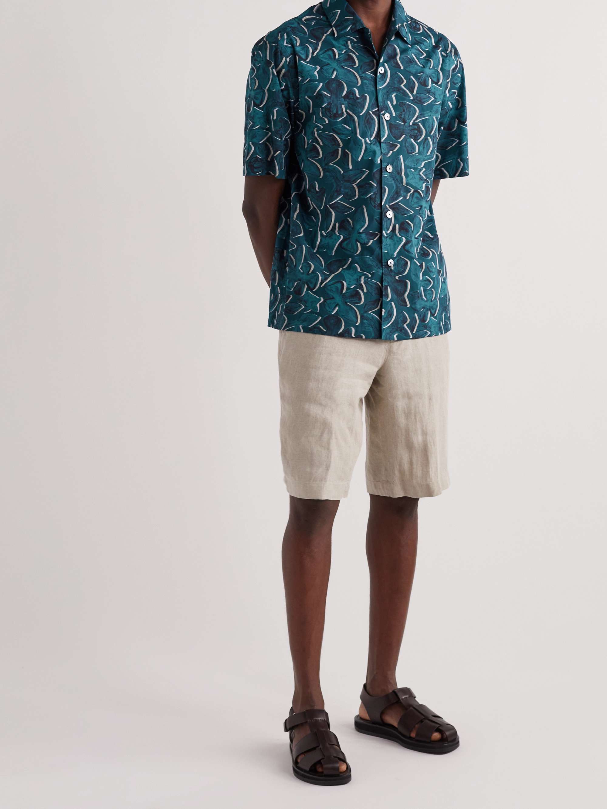 ZEGNA Printed Cotton-Poplin Shirt