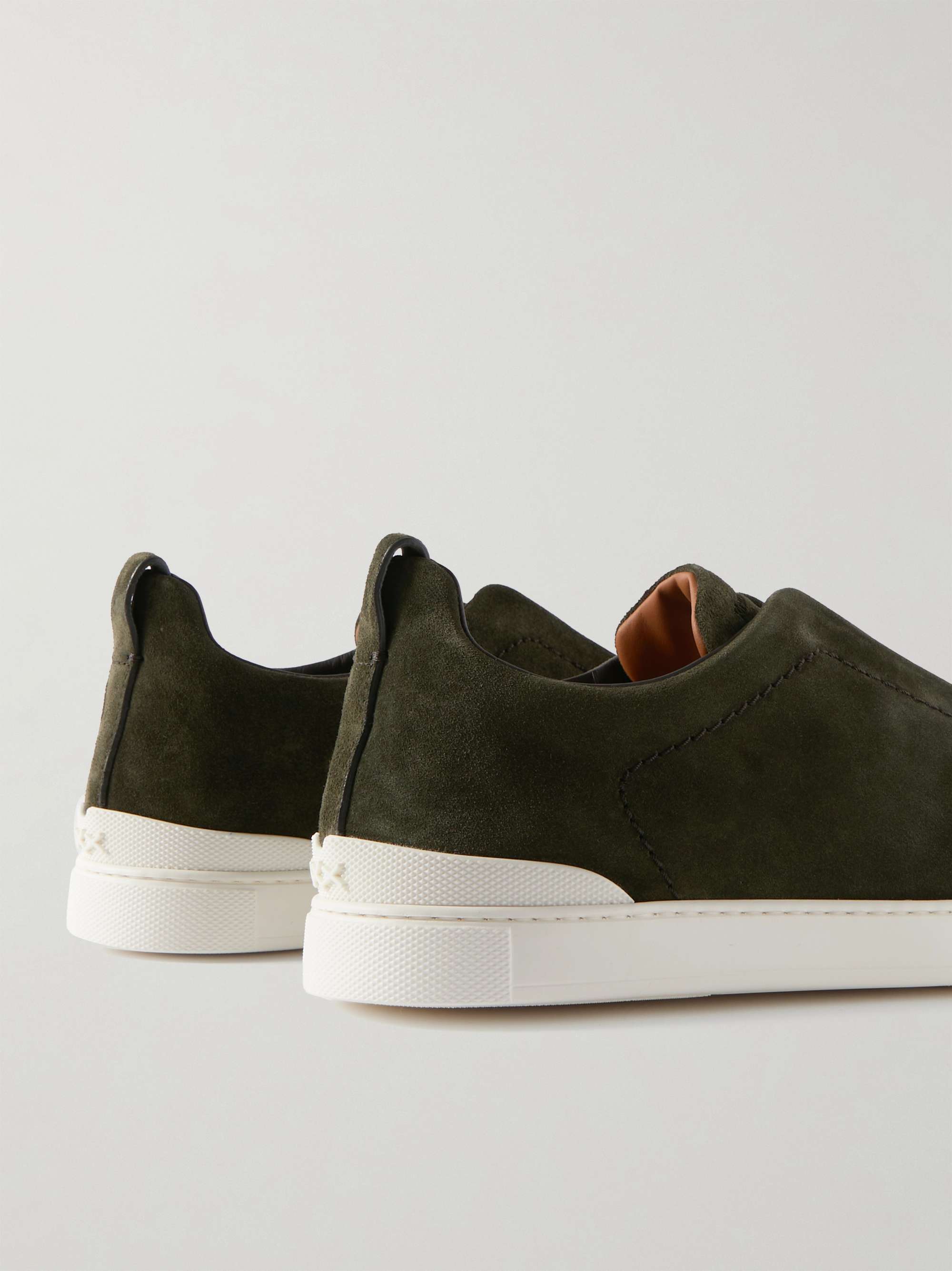 ZEGNA Triple Stitch Suede Sneakers