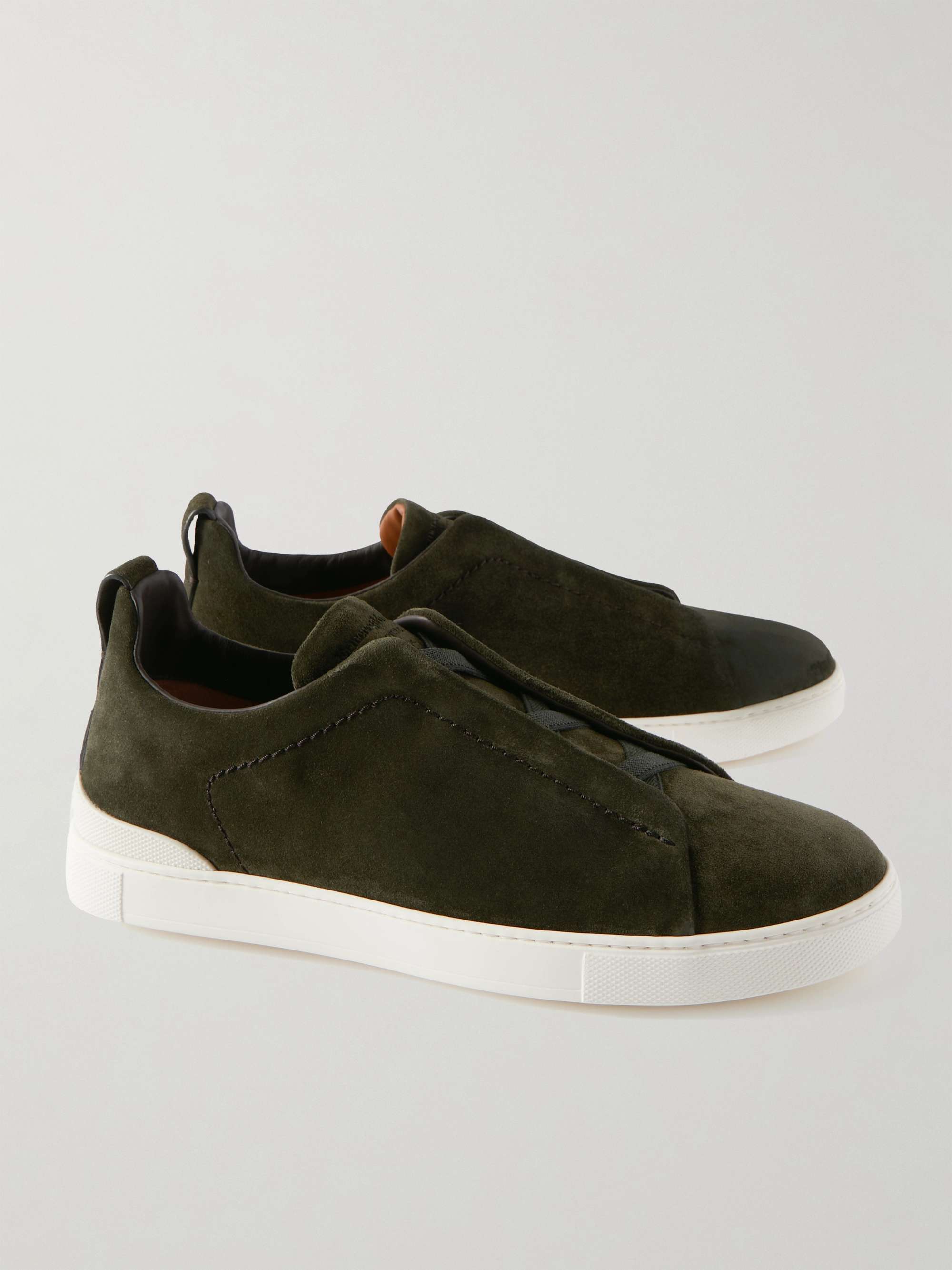 ZEGNA Triple Stitch Suede Sneakers