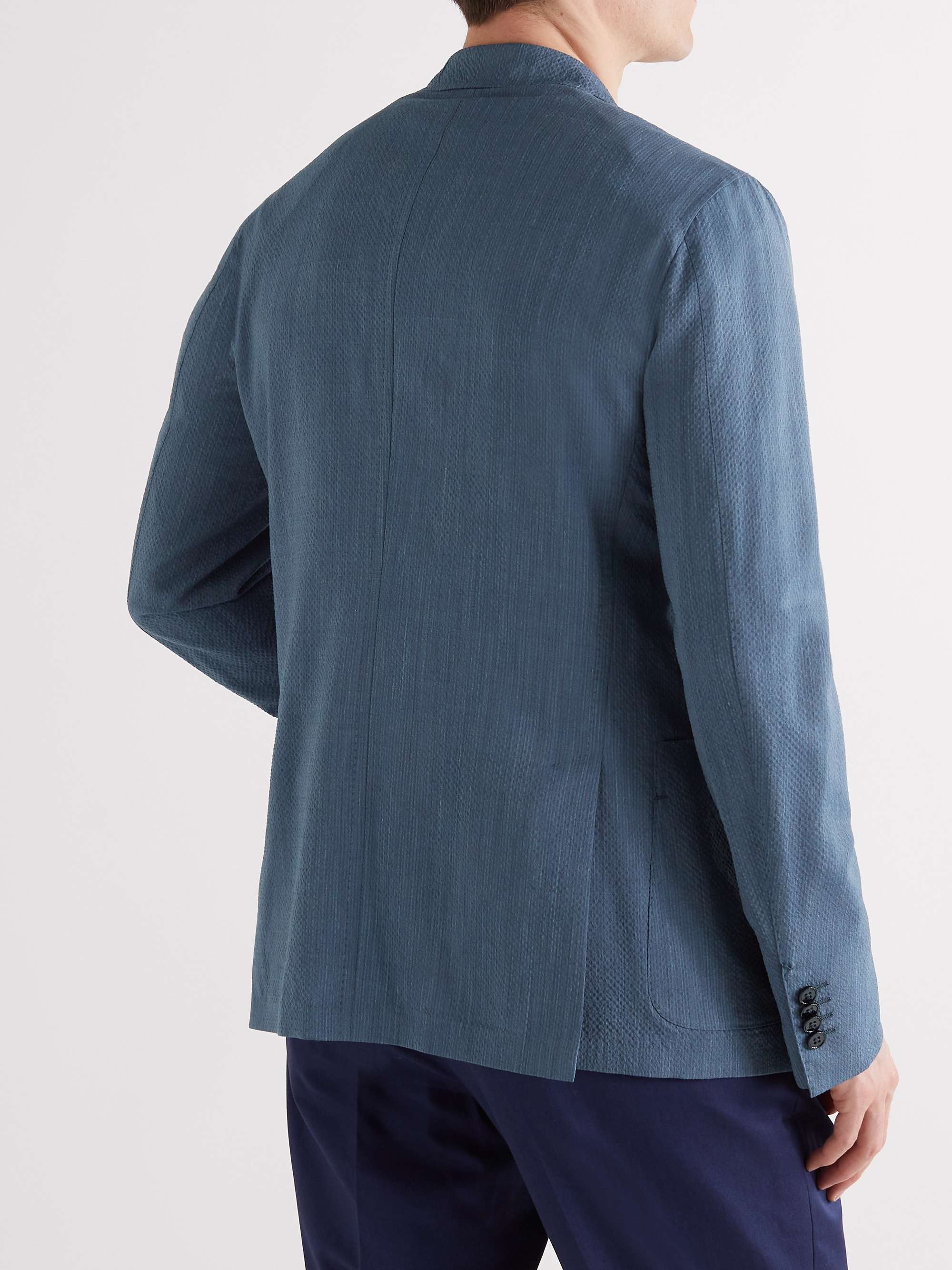 ZEGNA Unstructured Wool-Blend Seersucker Blazer