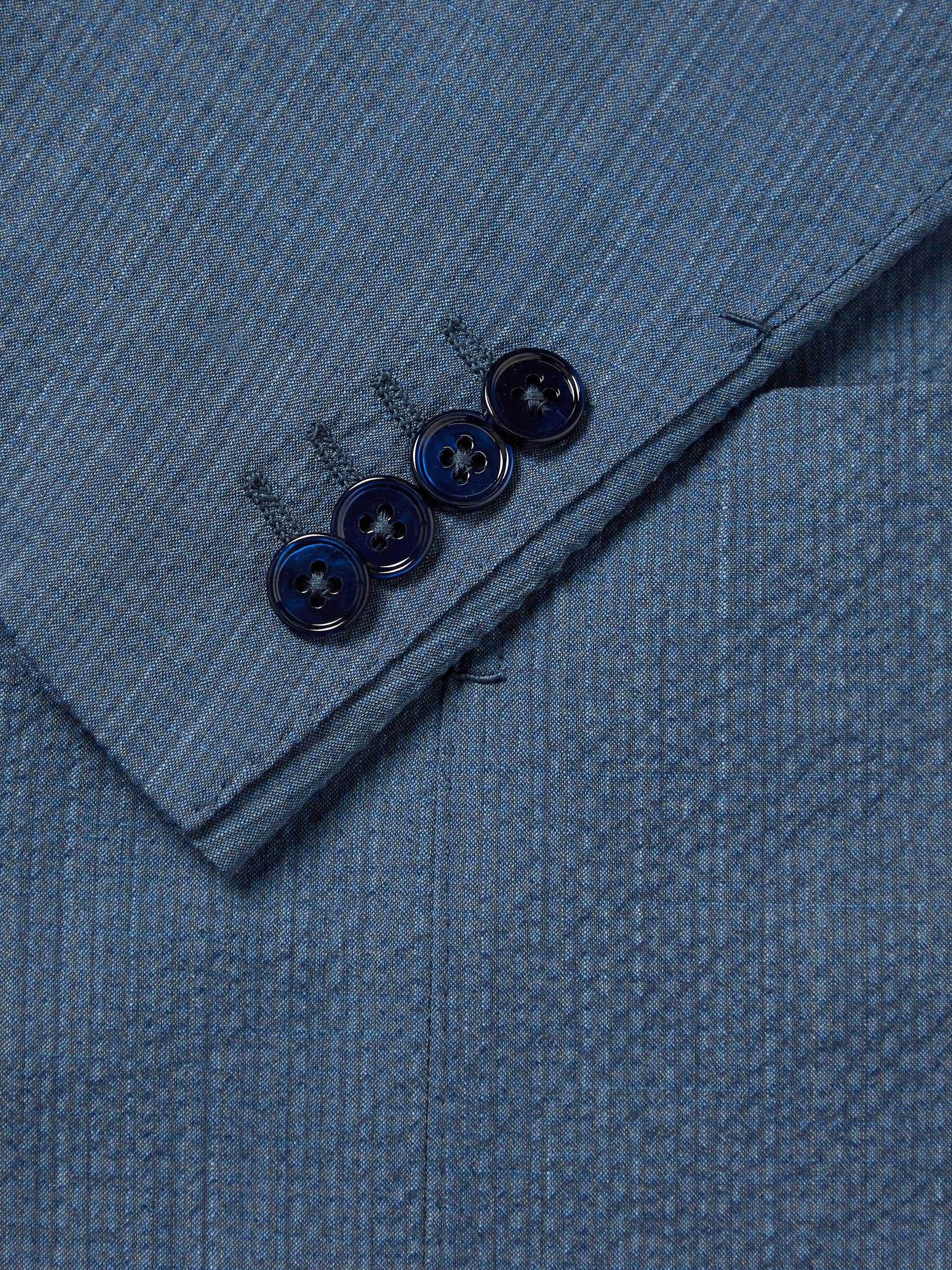 ZEGNA Unstructured Wool-Blend Seersucker Blazer