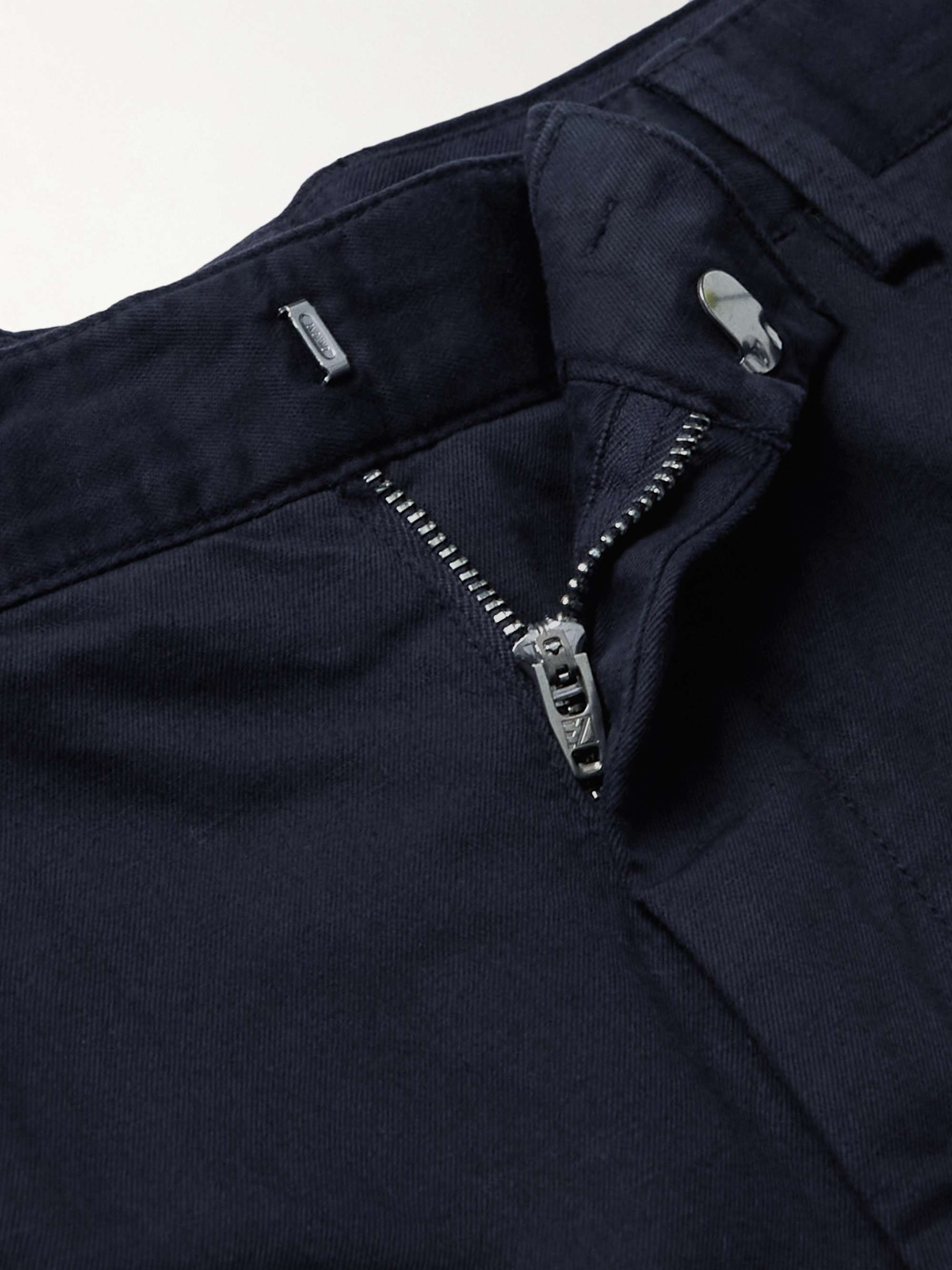 ZEGNA Straight-Leg Pleated Cotton and Linen-Blend Twill Shorts