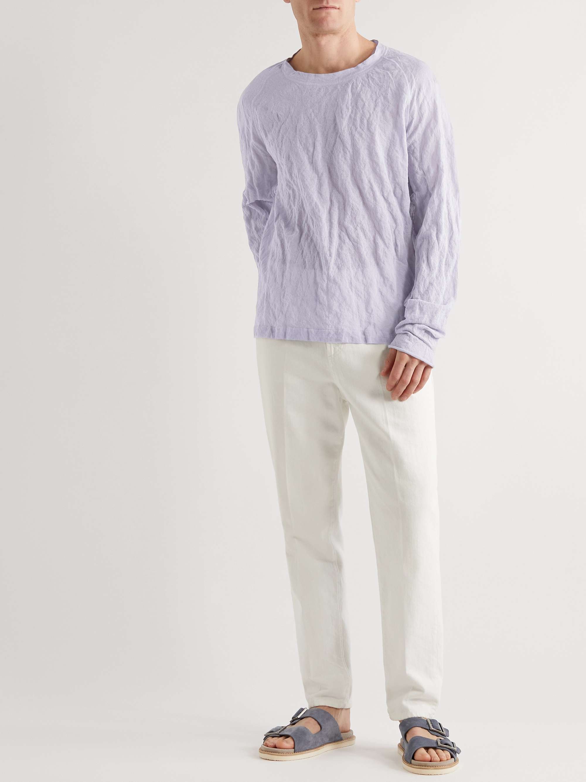 ZEGNA Crinkled Cotton-Blend T-Shirt