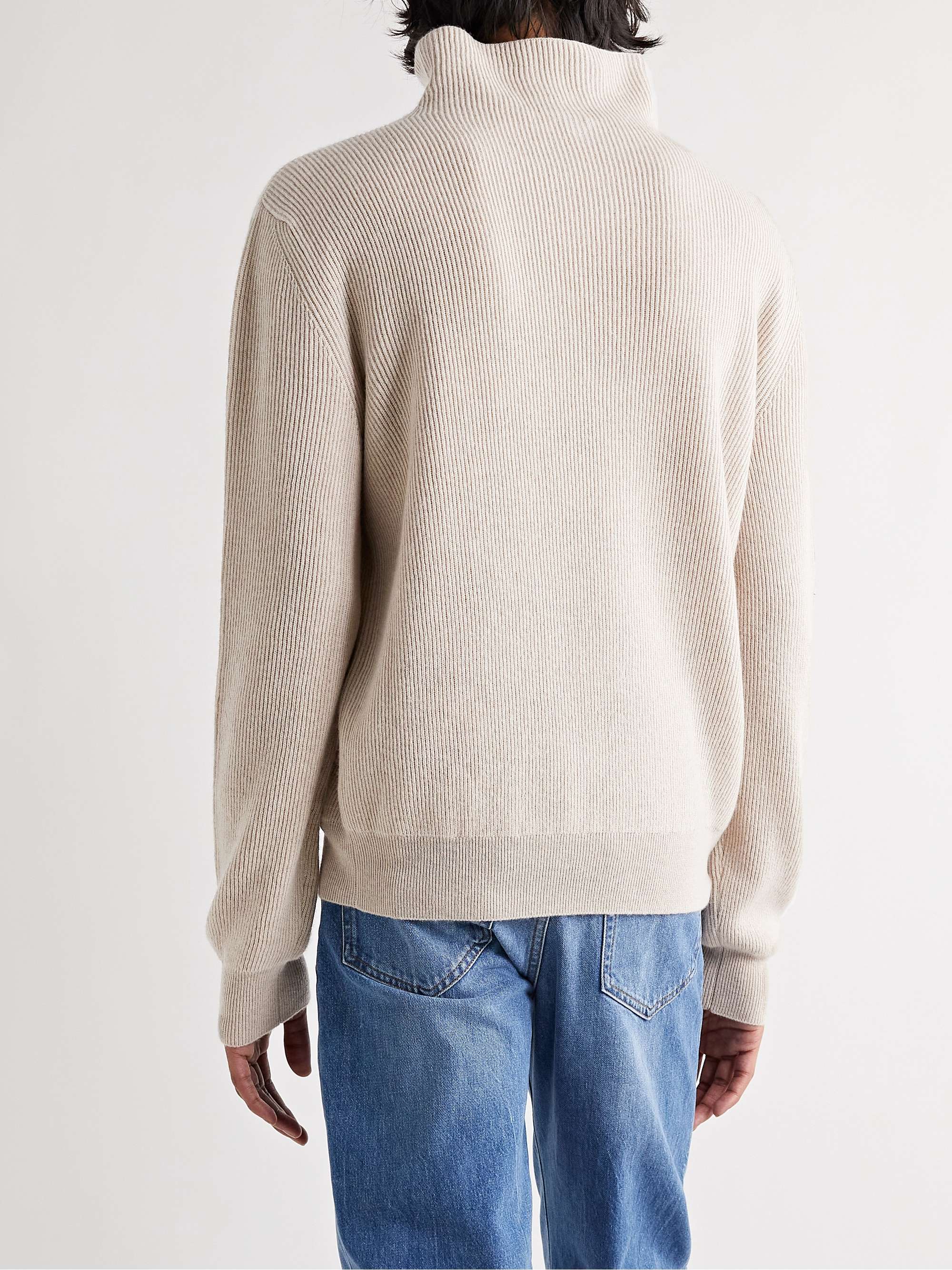 THE ROW Daniel Ribbed Cashmere Rollneck Sweater