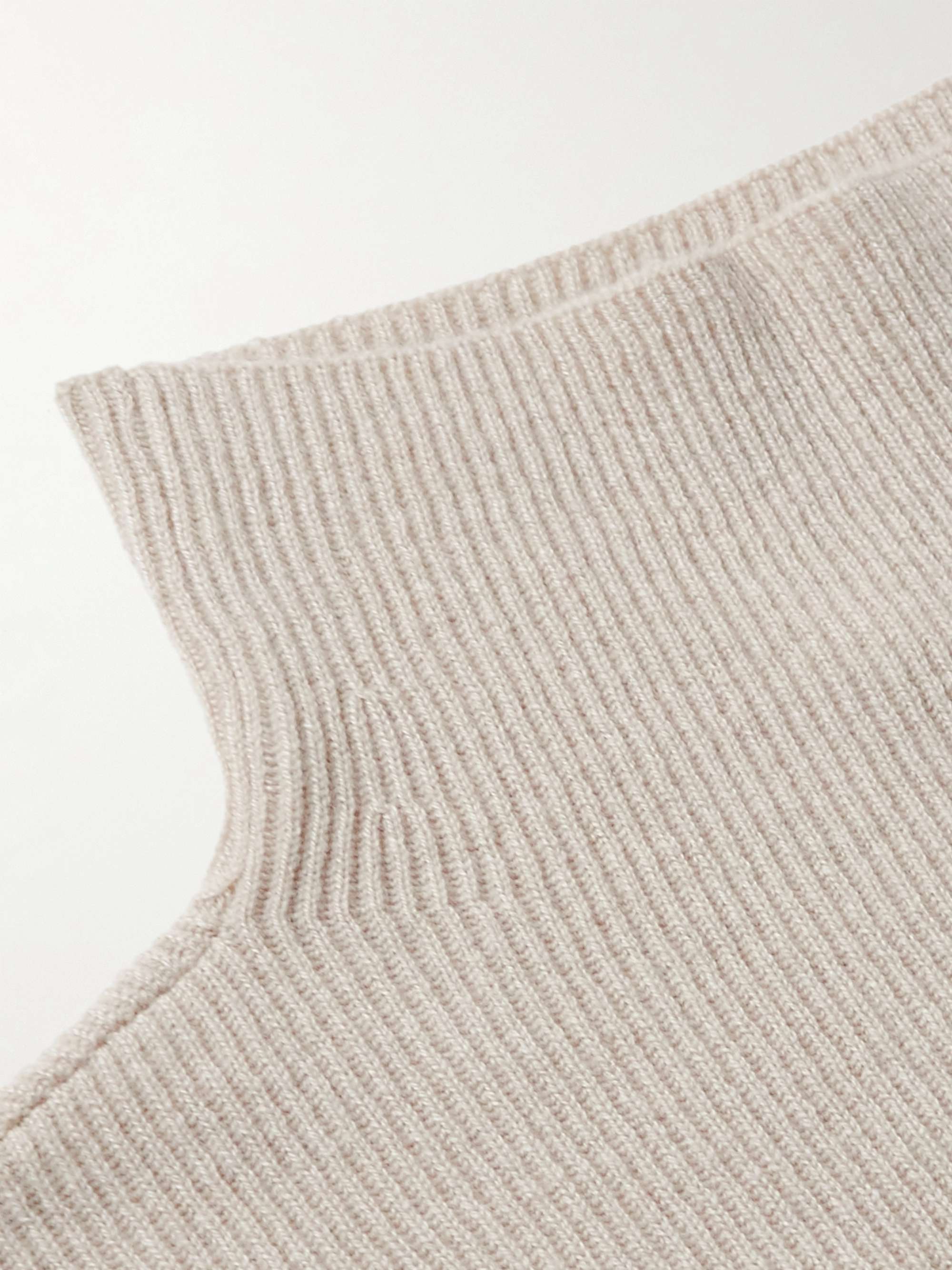 THE ROW Daniel Ribbed Cashmere Rollneck Sweater