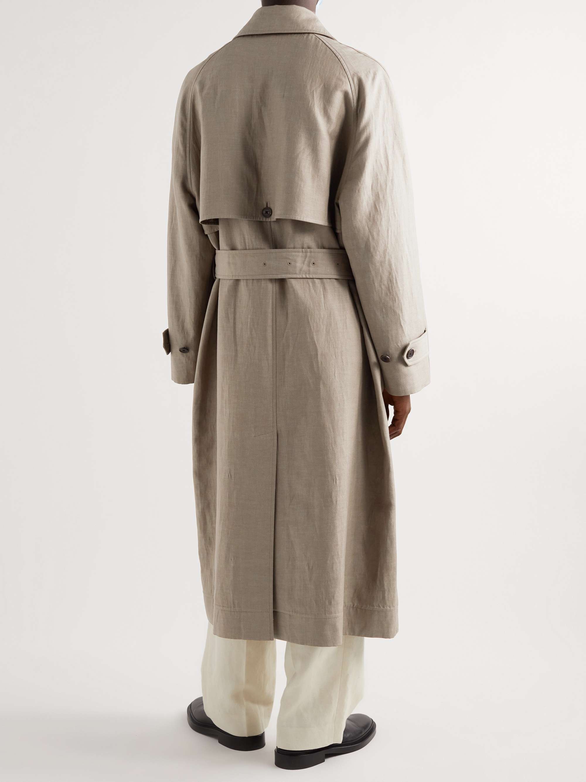 THE ROW Edward Belted Alpaca and Linen-Blend Trench Coat