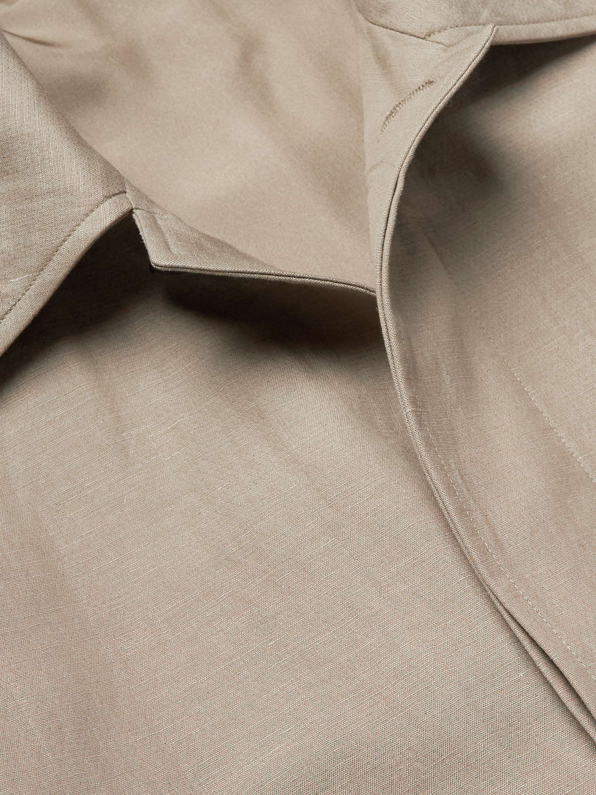 THE ROW Edward Belted Alpaca and Linen-Blend Trench Coat