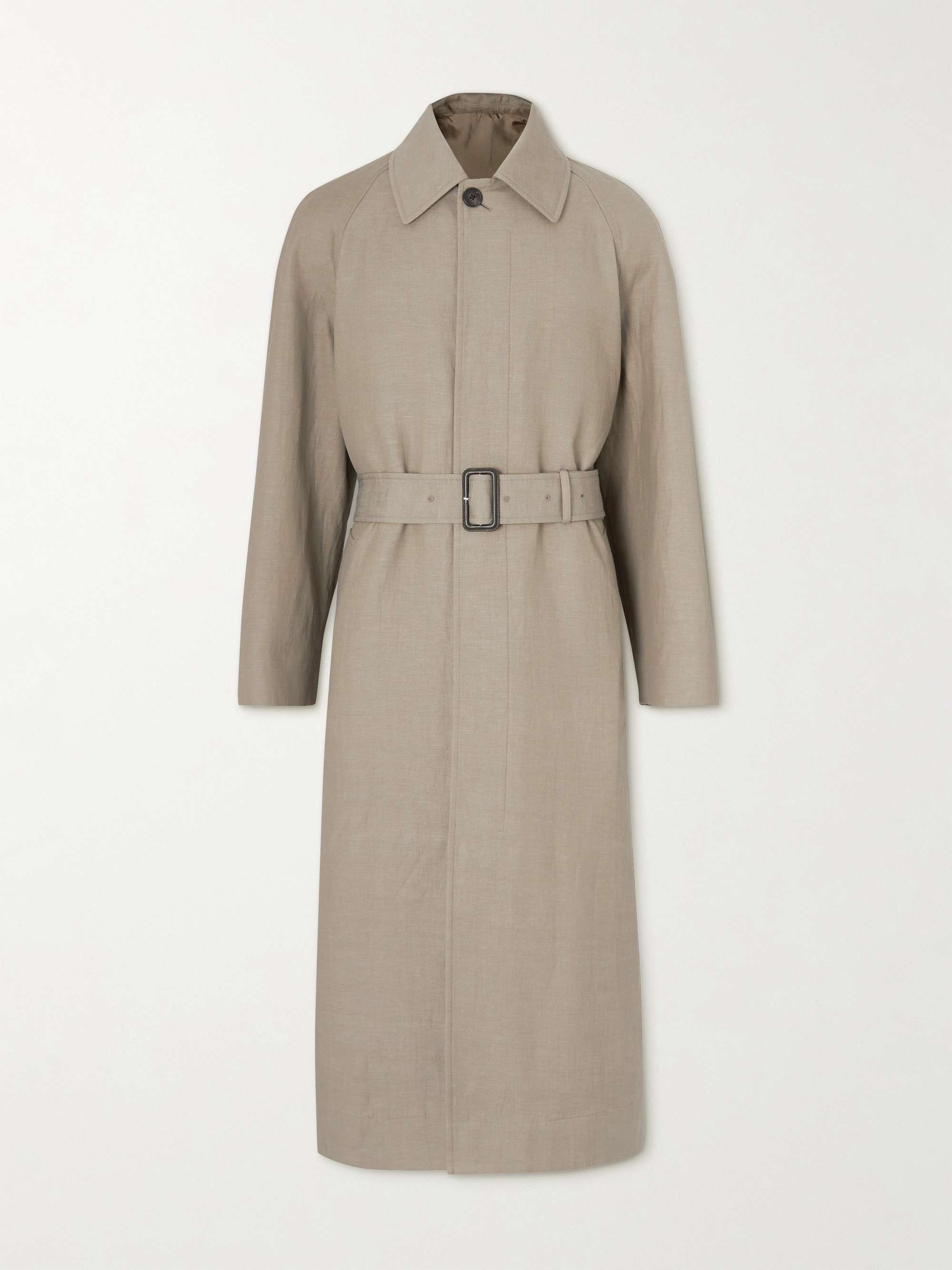 THE ROW Edward Belted Alpaca and Linen-Blend Trench Coat