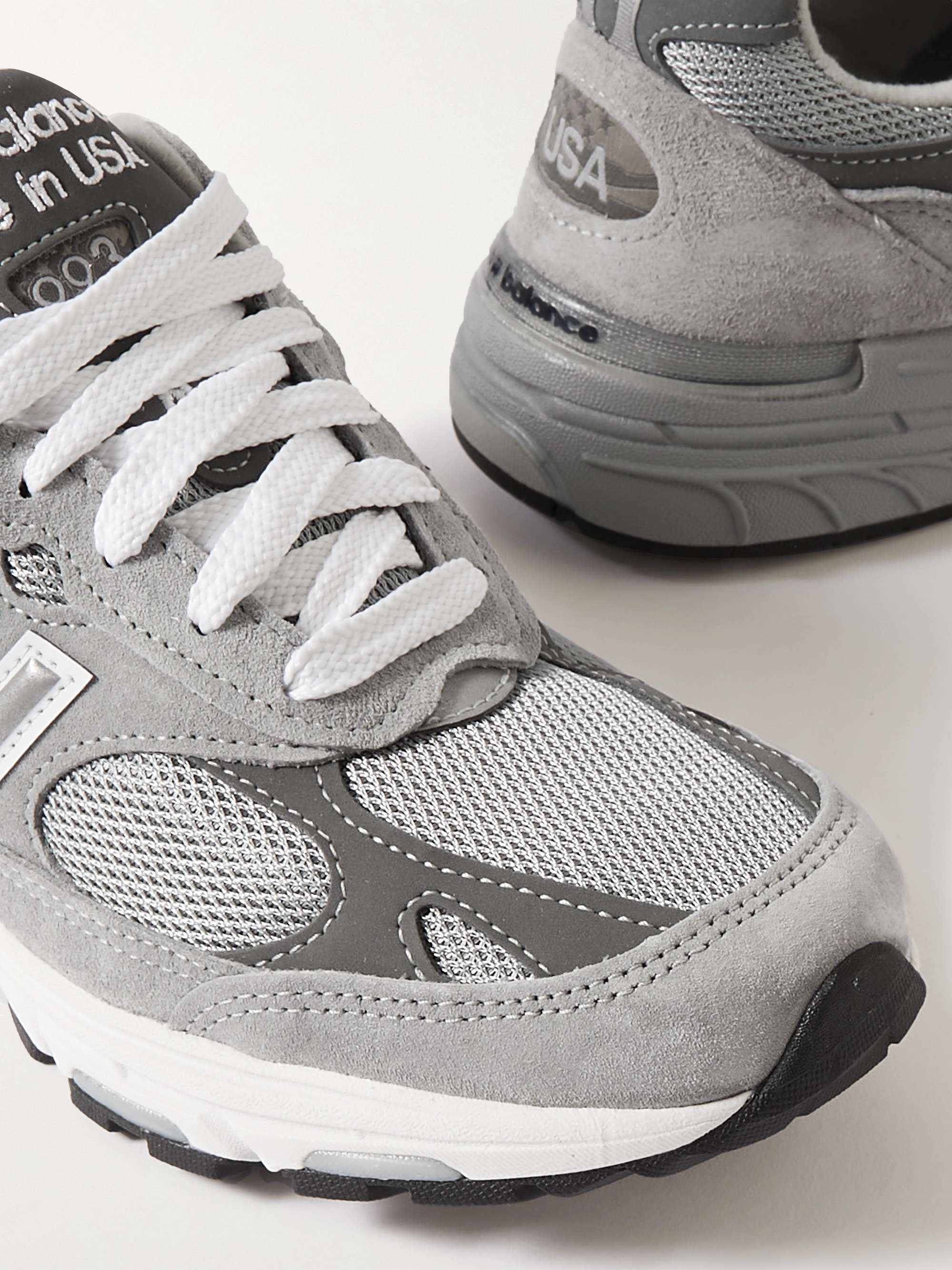 NEW BALANCE MIUSA 993 Suede, Mesh and Leather Sneakers