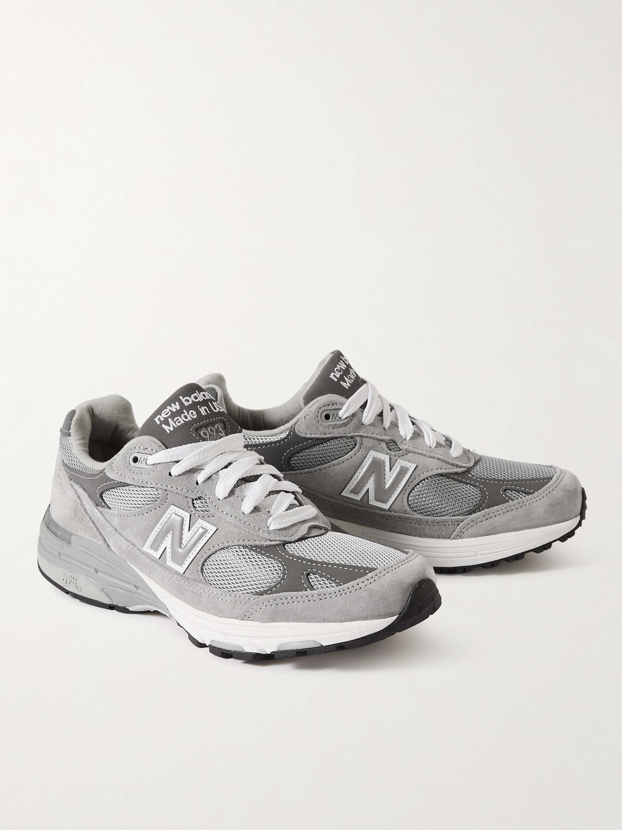 NEW BALANCE MIUSA 993 Suede, Mesh and Leather Sneakers