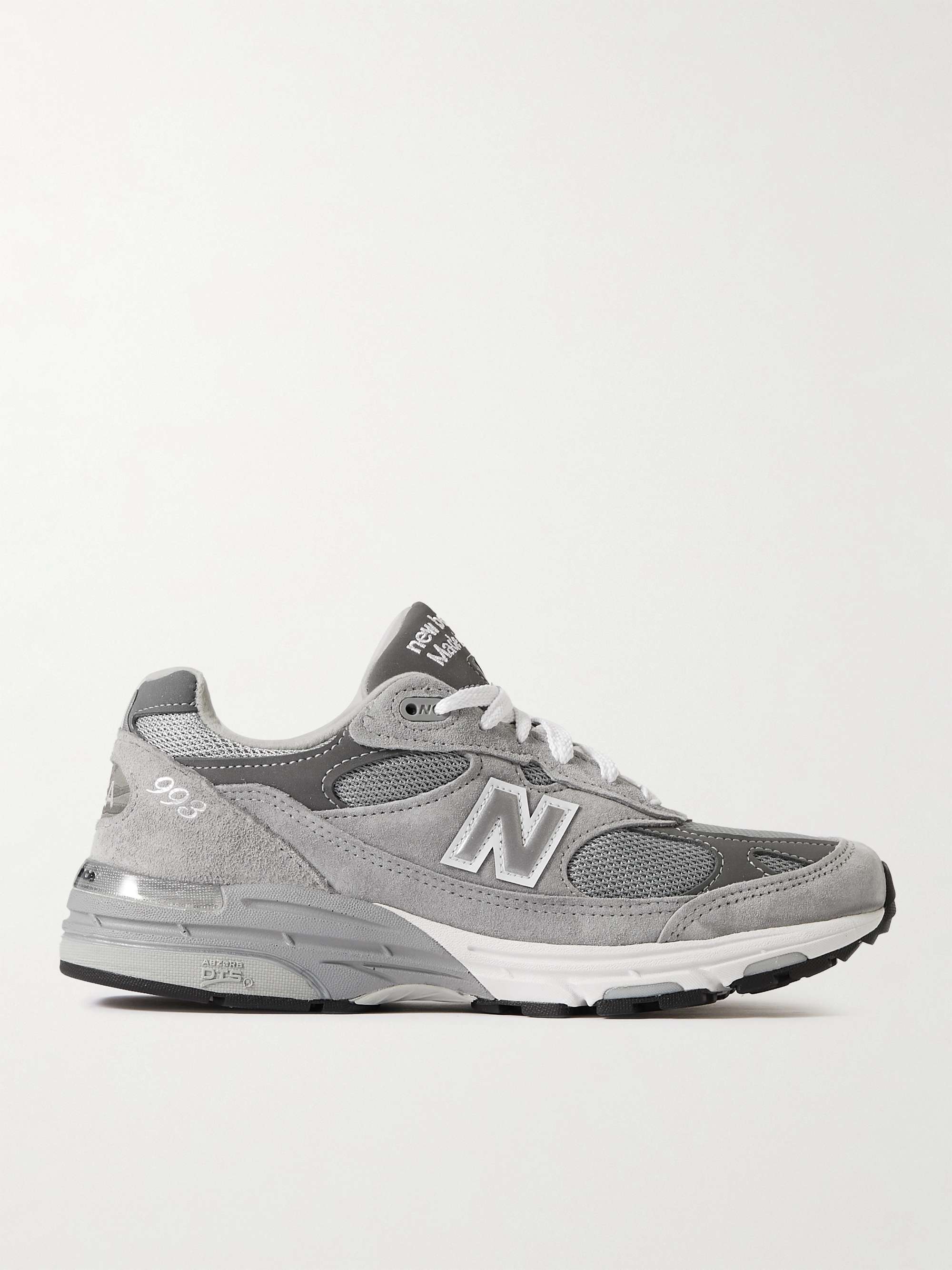 NEW BALANCE MIUSA 993 Suede, Mesh and Leather Sneakers