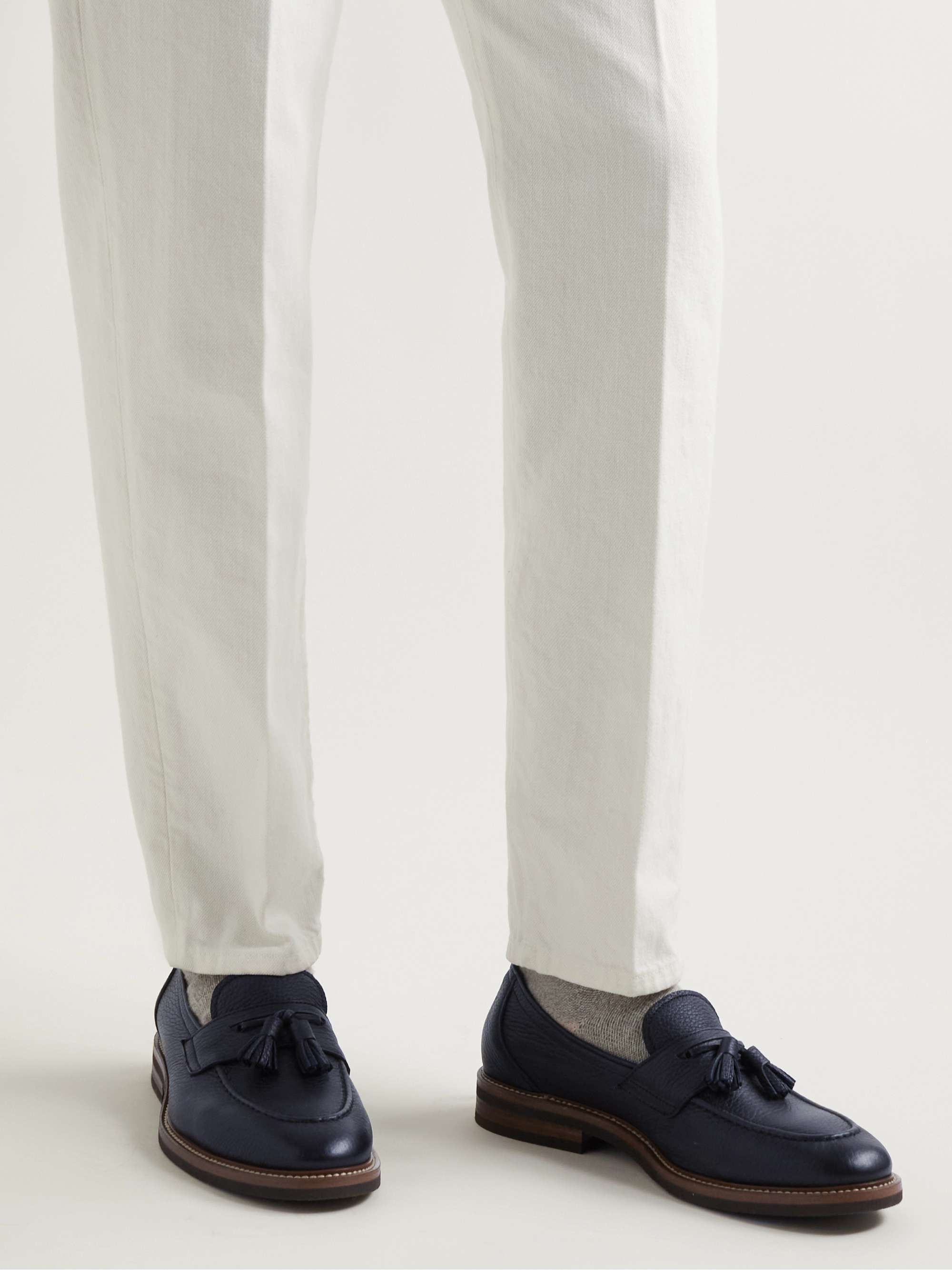 BRUNELLO CUCINELLI Full-Grain Leather Tasseled Loafers