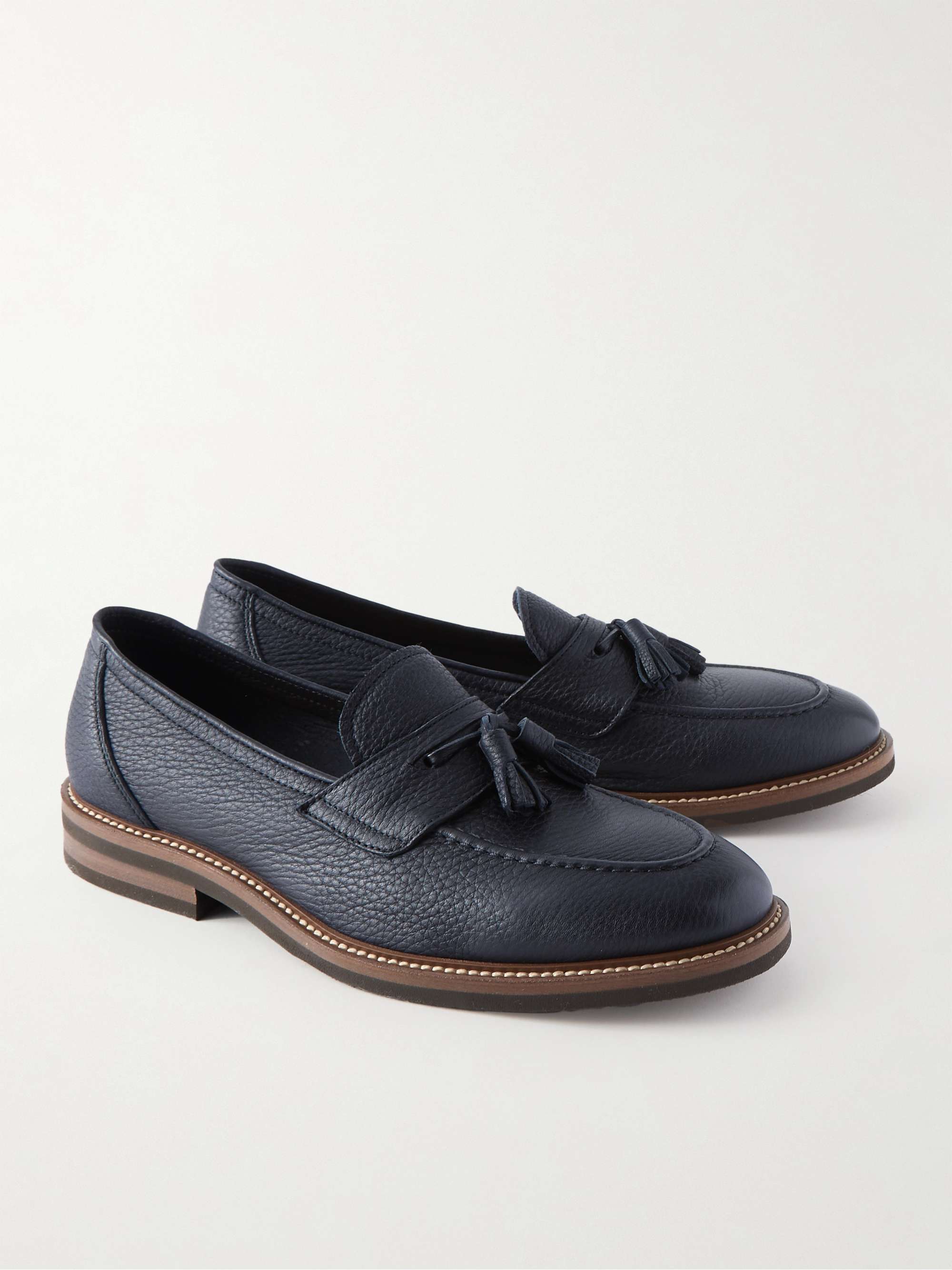 BRUNELLO CUCINELLI Full-Grain Leather Tasseled Loafers