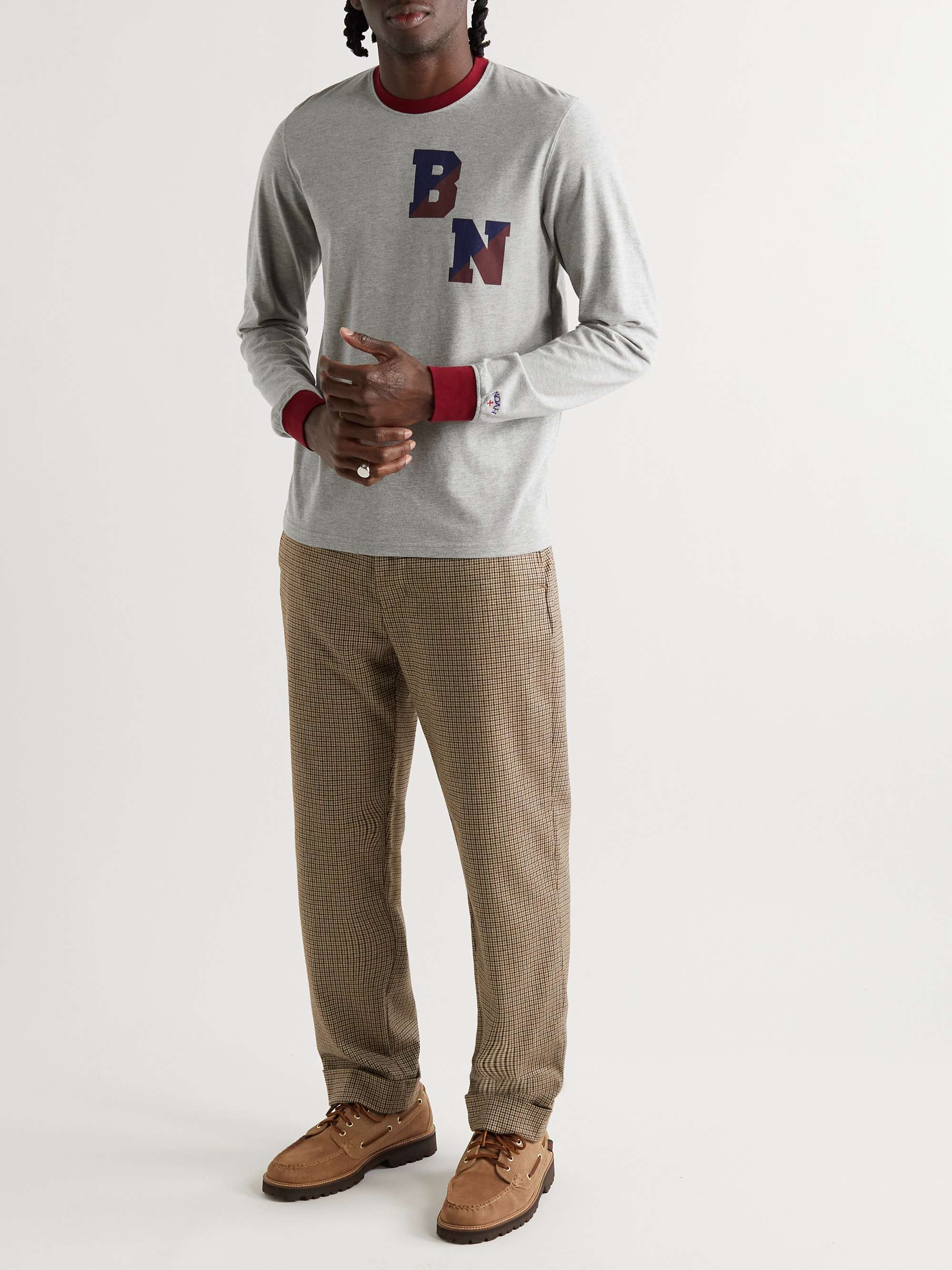 BARACUTA + Noah Printed Cotton-Jersey T-Shirt