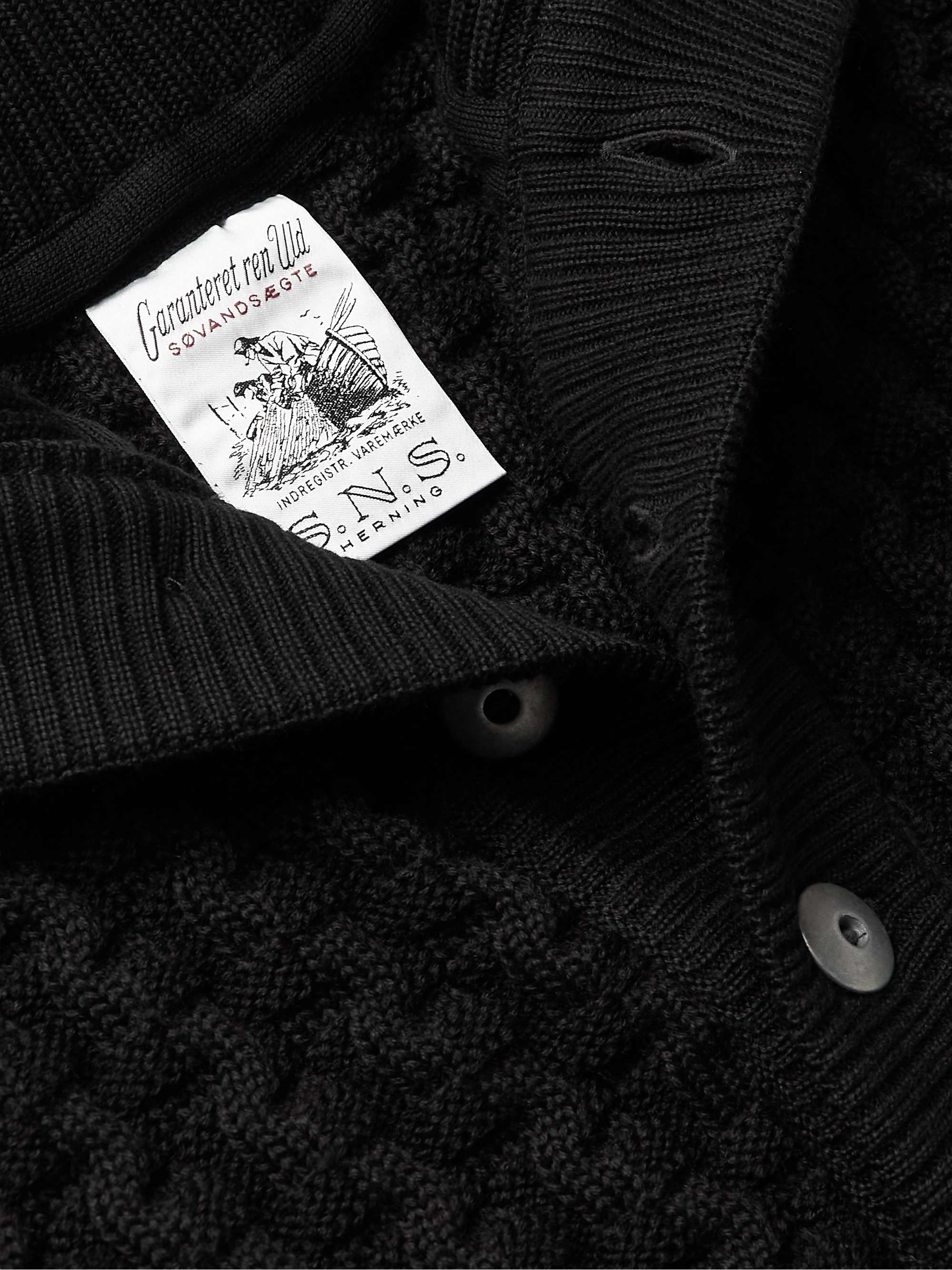 S.N.S. HERNING Stark Textured Virgin Wool Cardigan